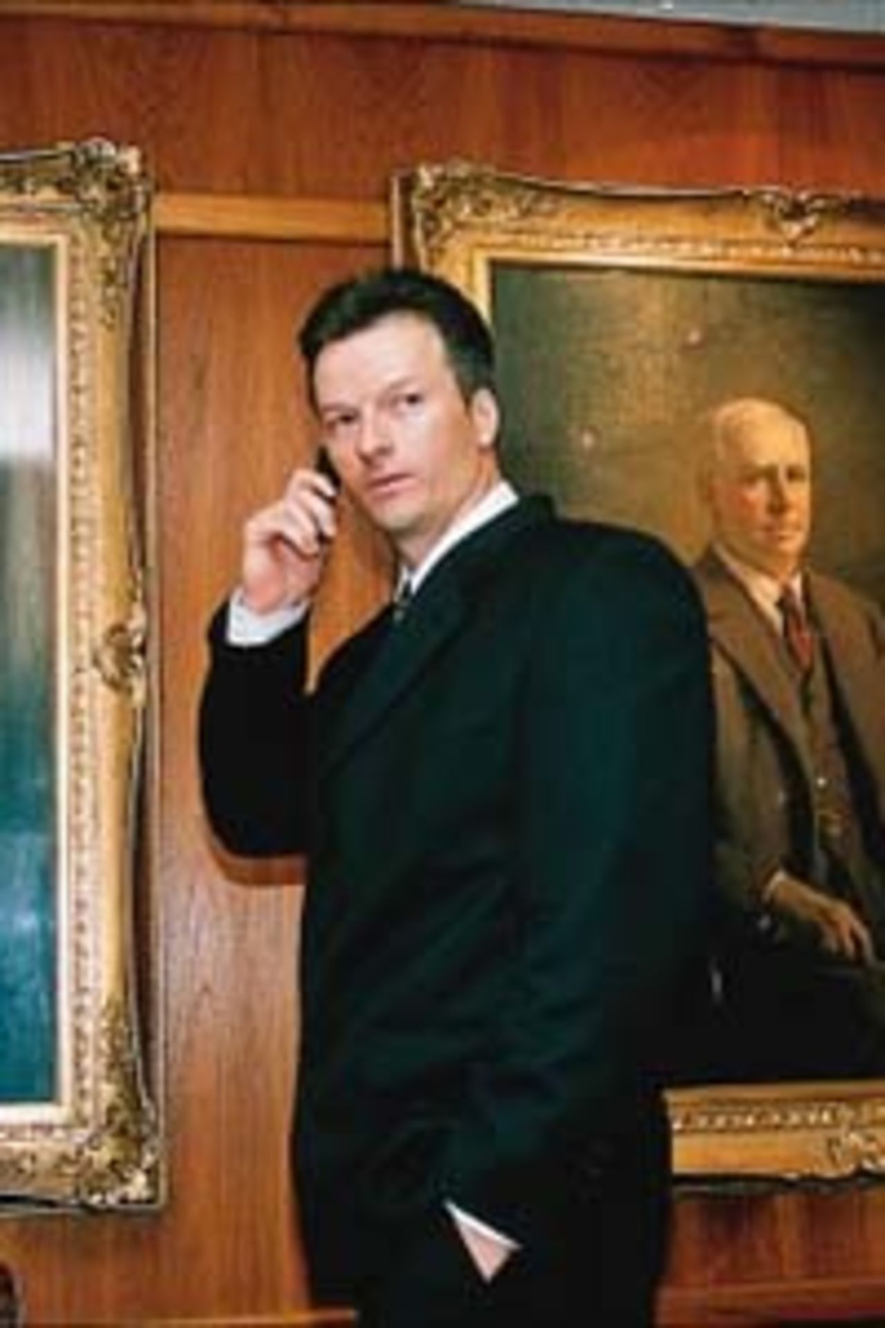 Steve Waugh talks on the phone after being announced as Mark taylor's replacement for the Australian captaincy, February 1999