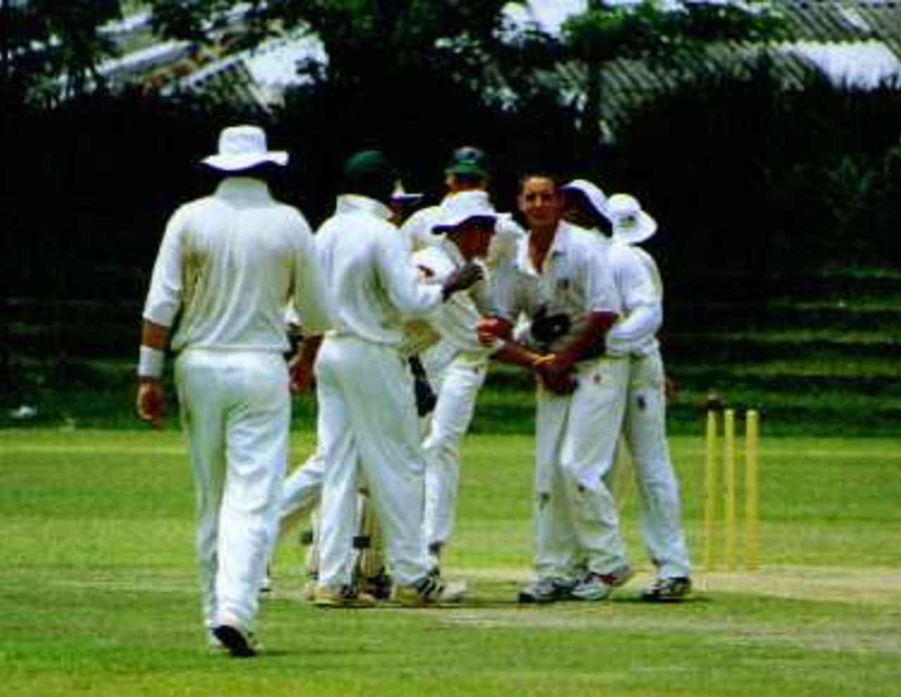 Peacock celebrates a wicket; Zimbabwe 'A' in Sri Lanka, 1999/00, 1st