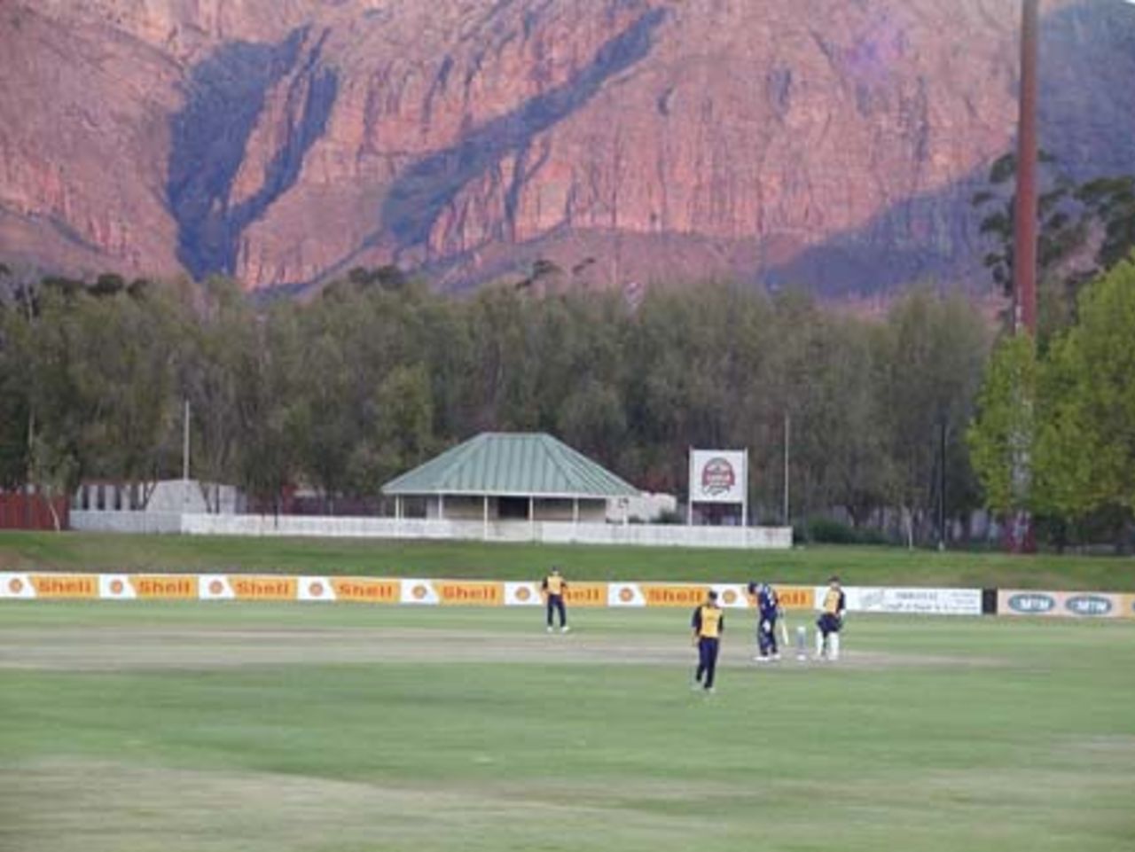 The mountains change colour in spectacular fashion as the sun sets