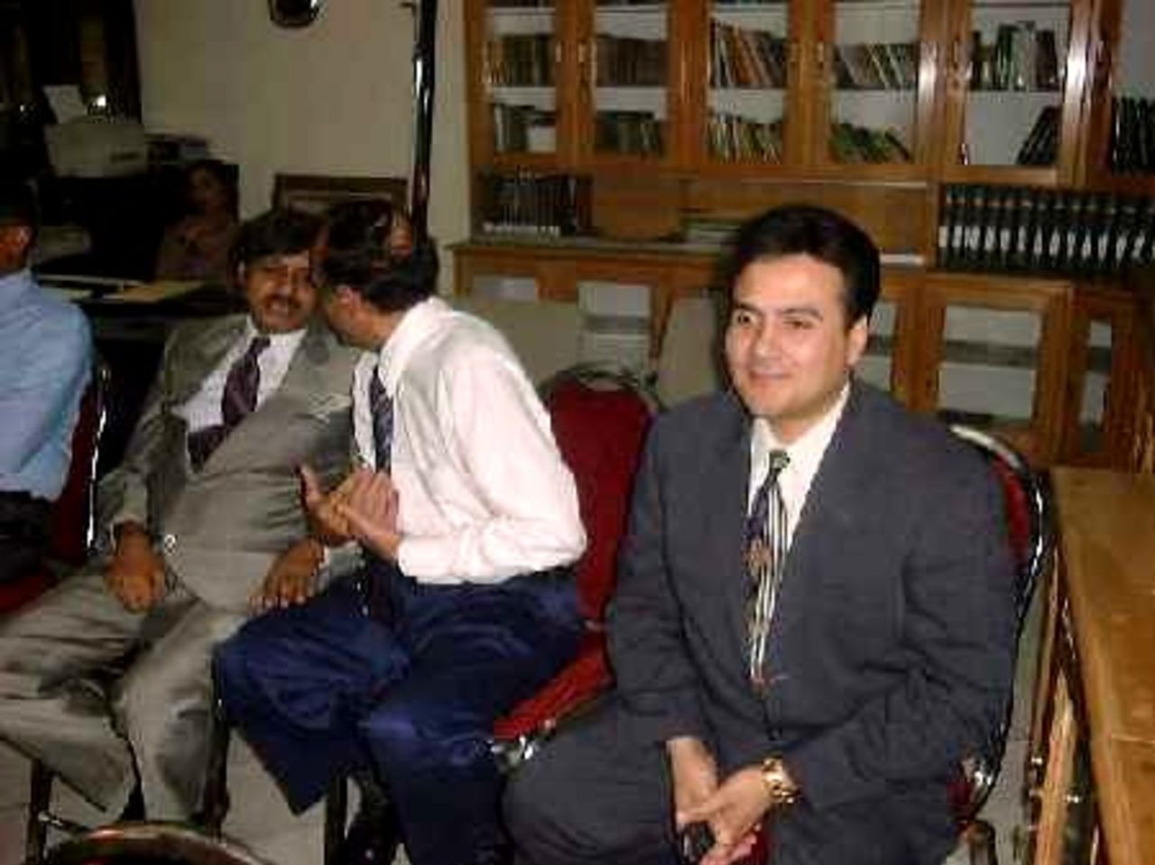 Zahid Bashir, the Media Manager among the audience during the PCB Press Conference at Qadaffi Stadium, Lahore April 3, 2001