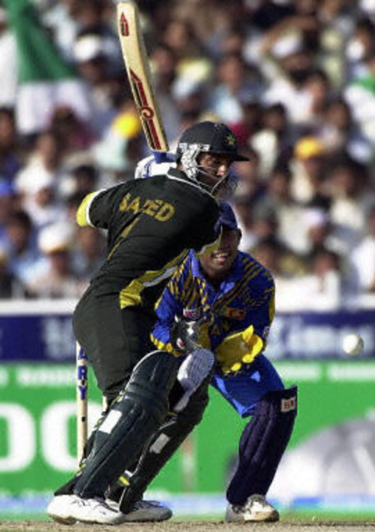 Saeed Anwar hits a boundary, ODI 4 at Sharjah, Pakistan v Sri Lanka, 13 April 2001