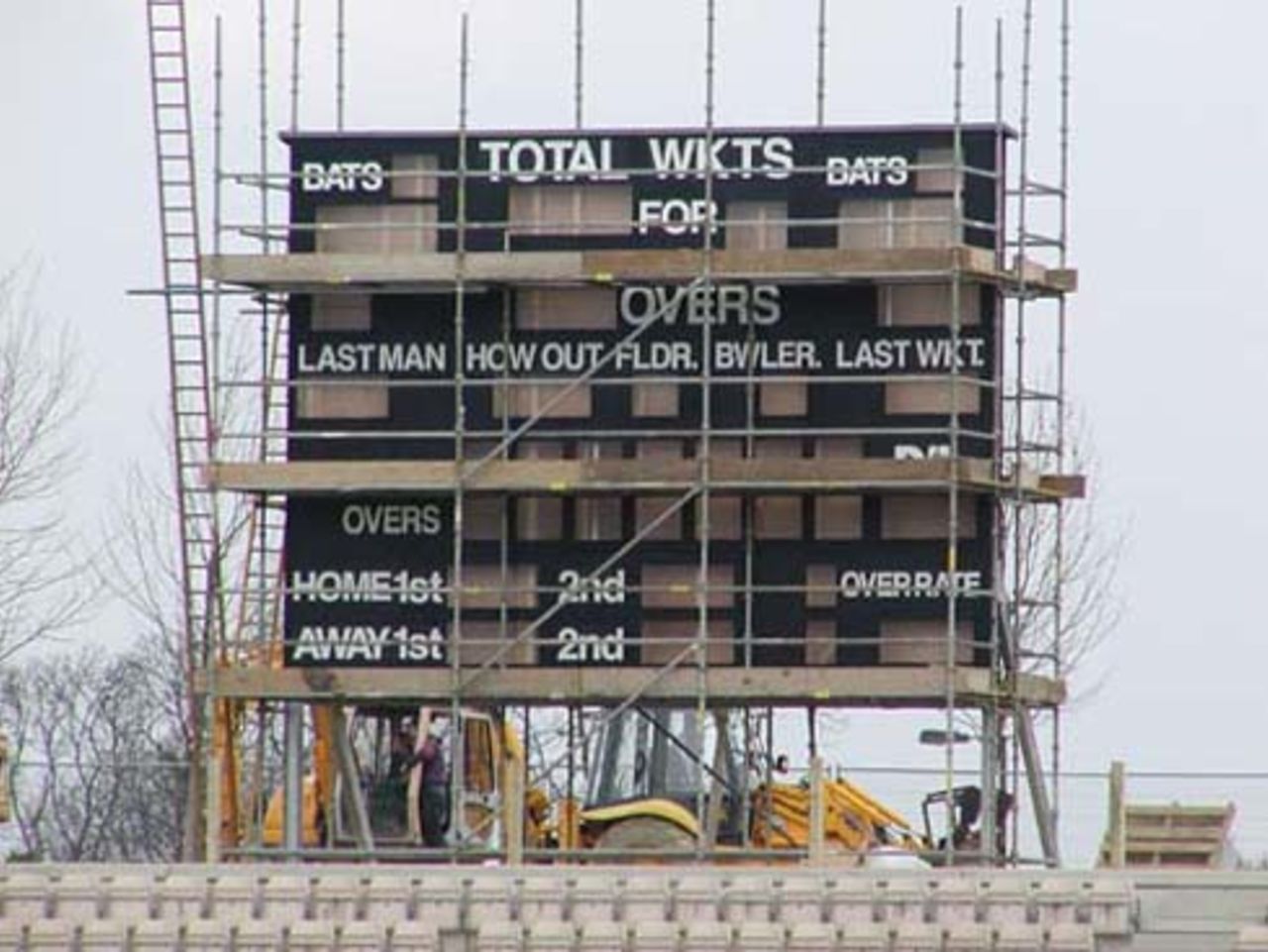The new computerised electronic scoreboard takes shape at the Hampshire Rose Bowl