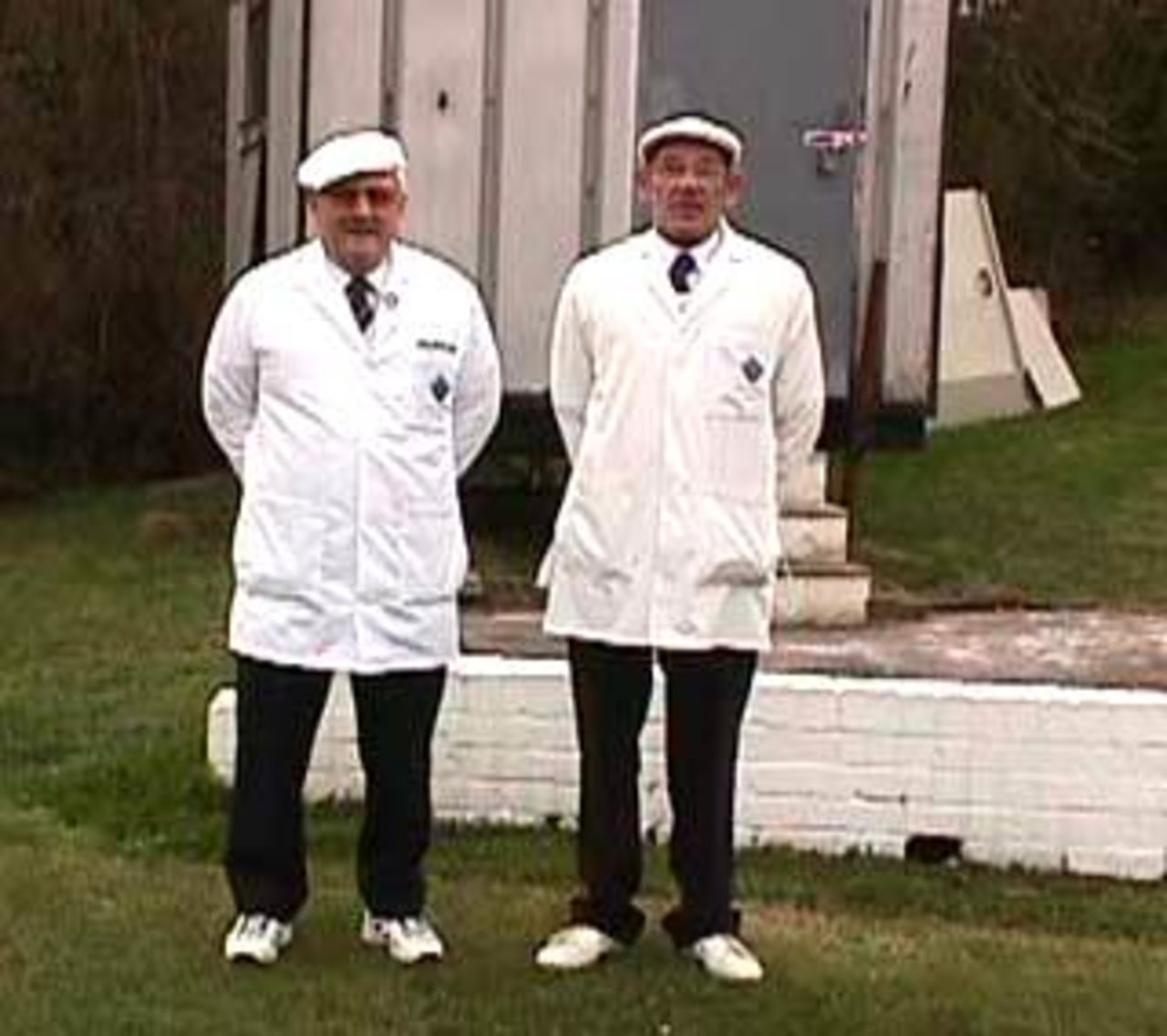 Umpires Alan Barker and Barrie Fenwick make their first appearance on the internet
