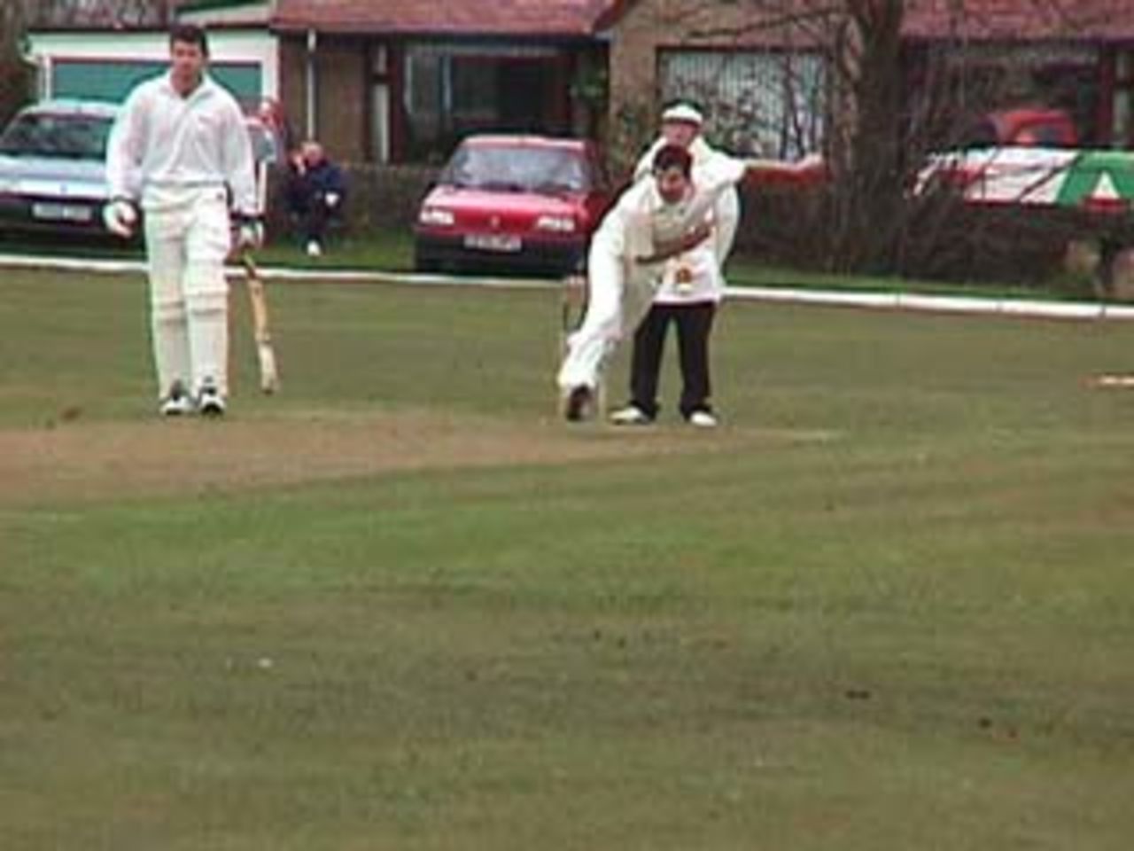 Mike Scothern bowling in his opening spell