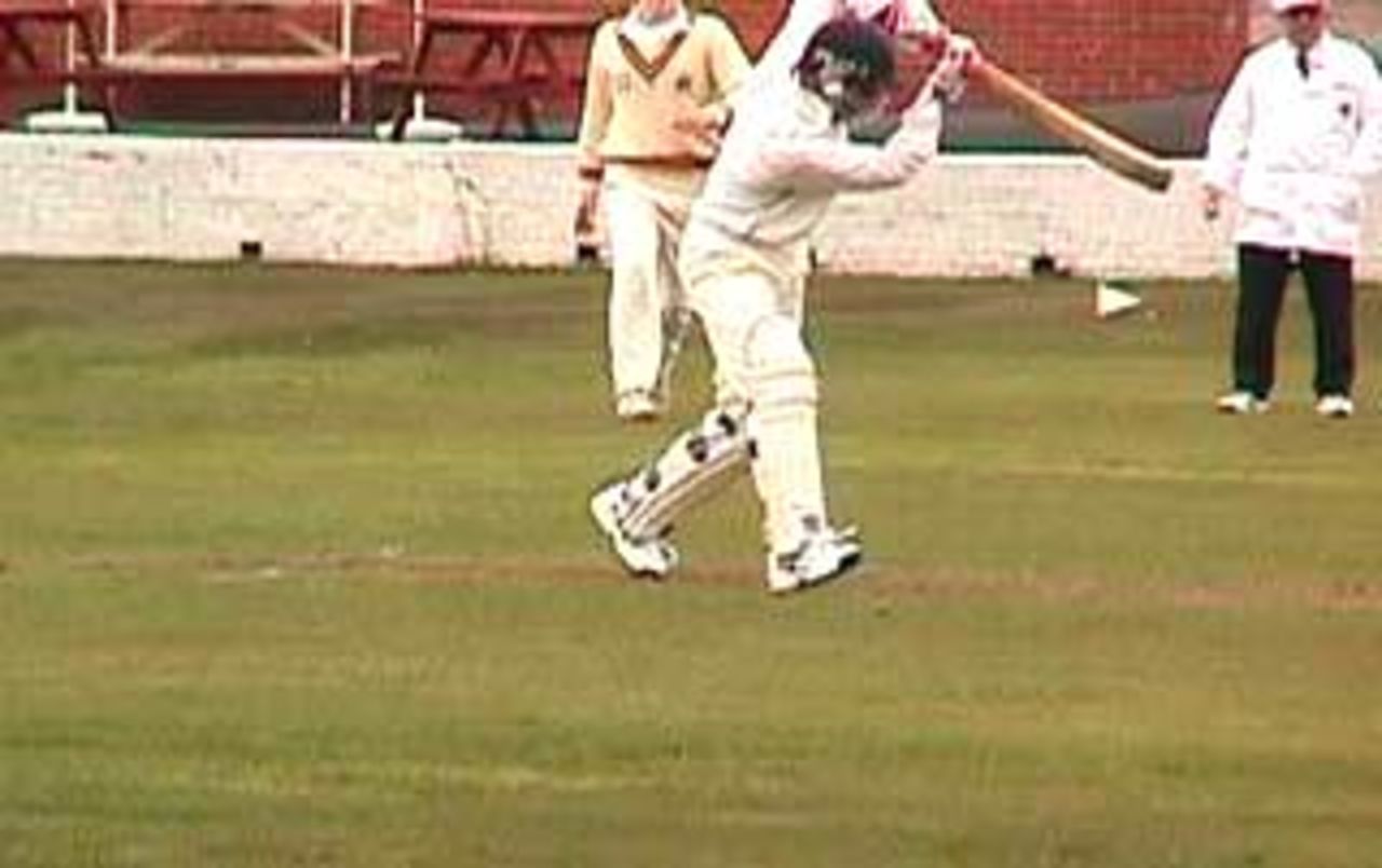Great Harwood professional Farhan Adil looked stylish in his short spell at the crease