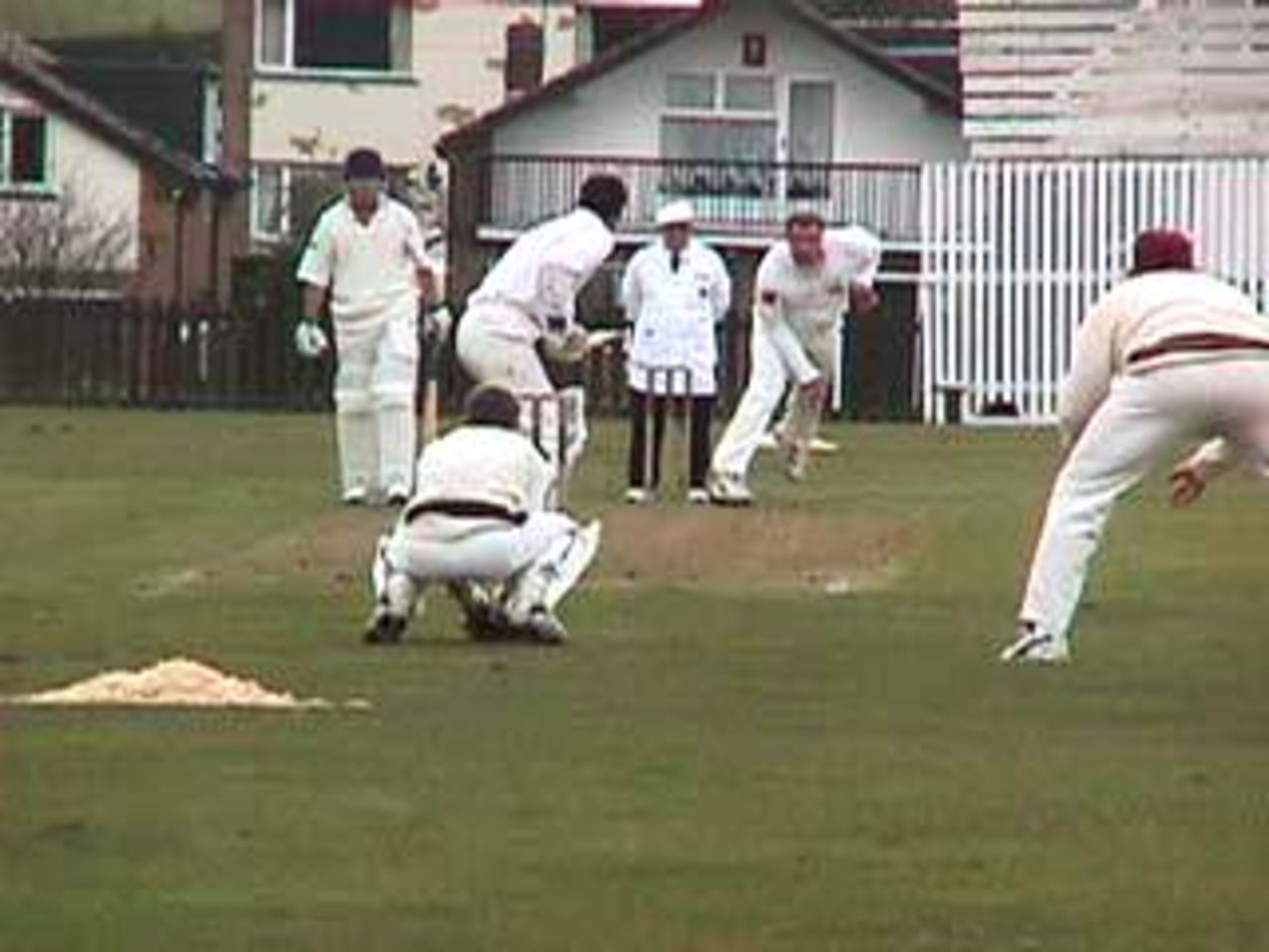 Barnoldswick's Paul Beech bowling to Ian Haworth