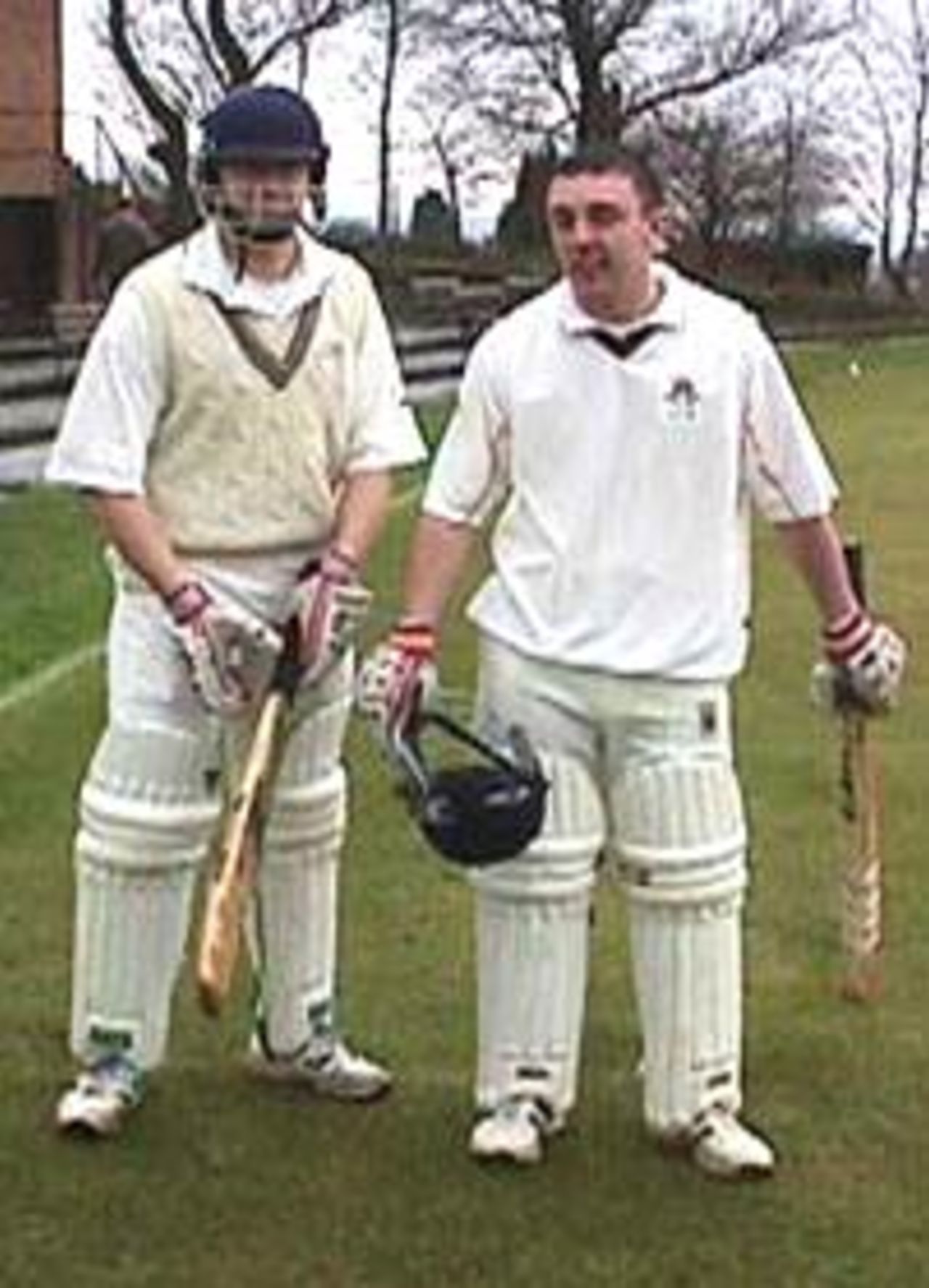 Enfield openers Russell Edmonds and Liam Jackson prepare to face the champions