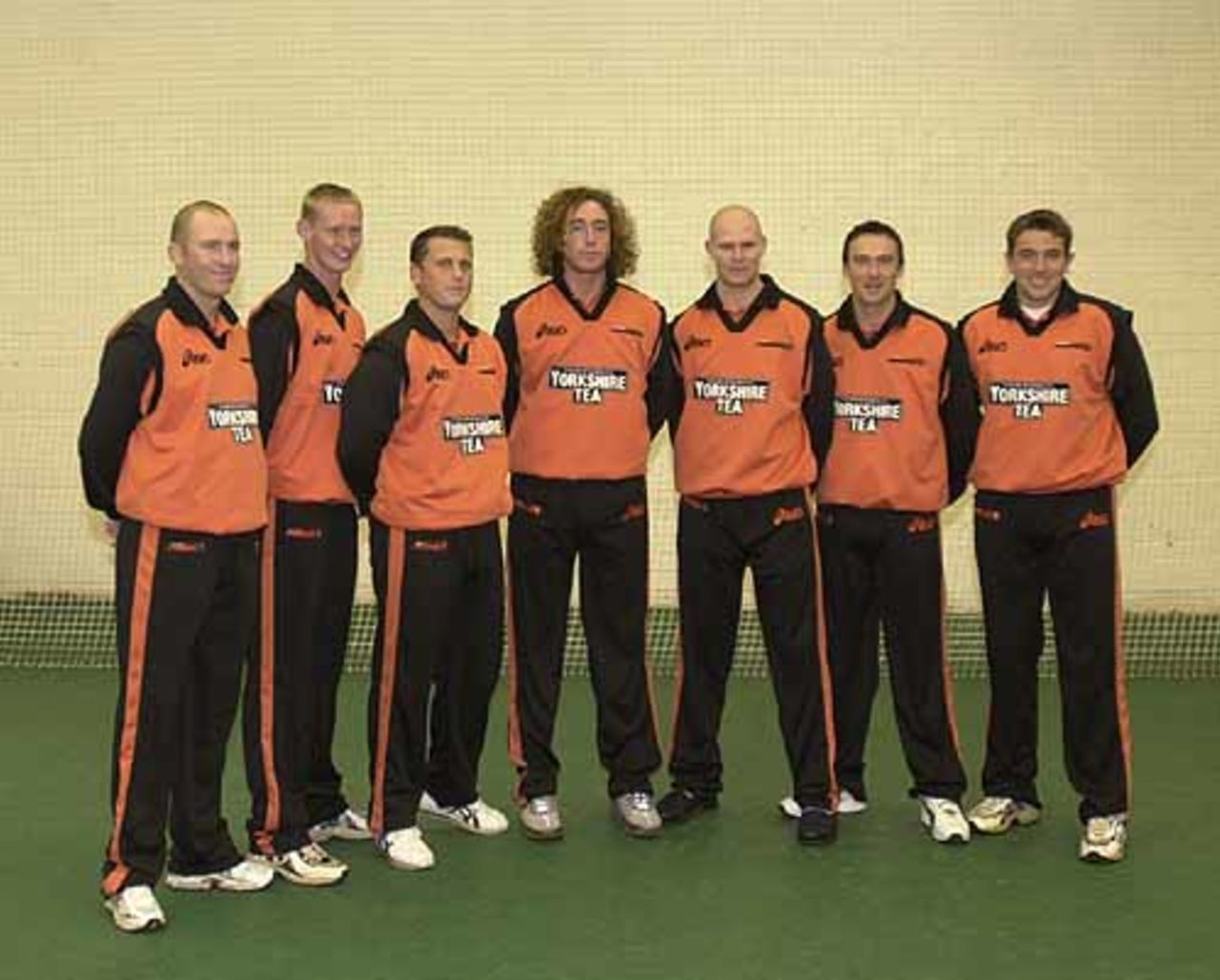 Pictured at the April 2001 Yorkshire CCC Photocall -- left to right , White, Hutchison, Gough, Sidebottom, Hoggard, Hamilton and Silverwood