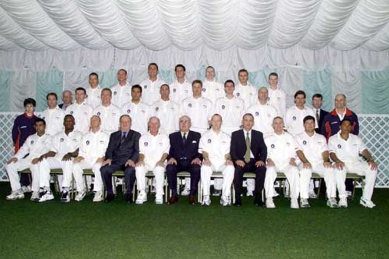 Taking at the Leics CCC photocall , April 2001