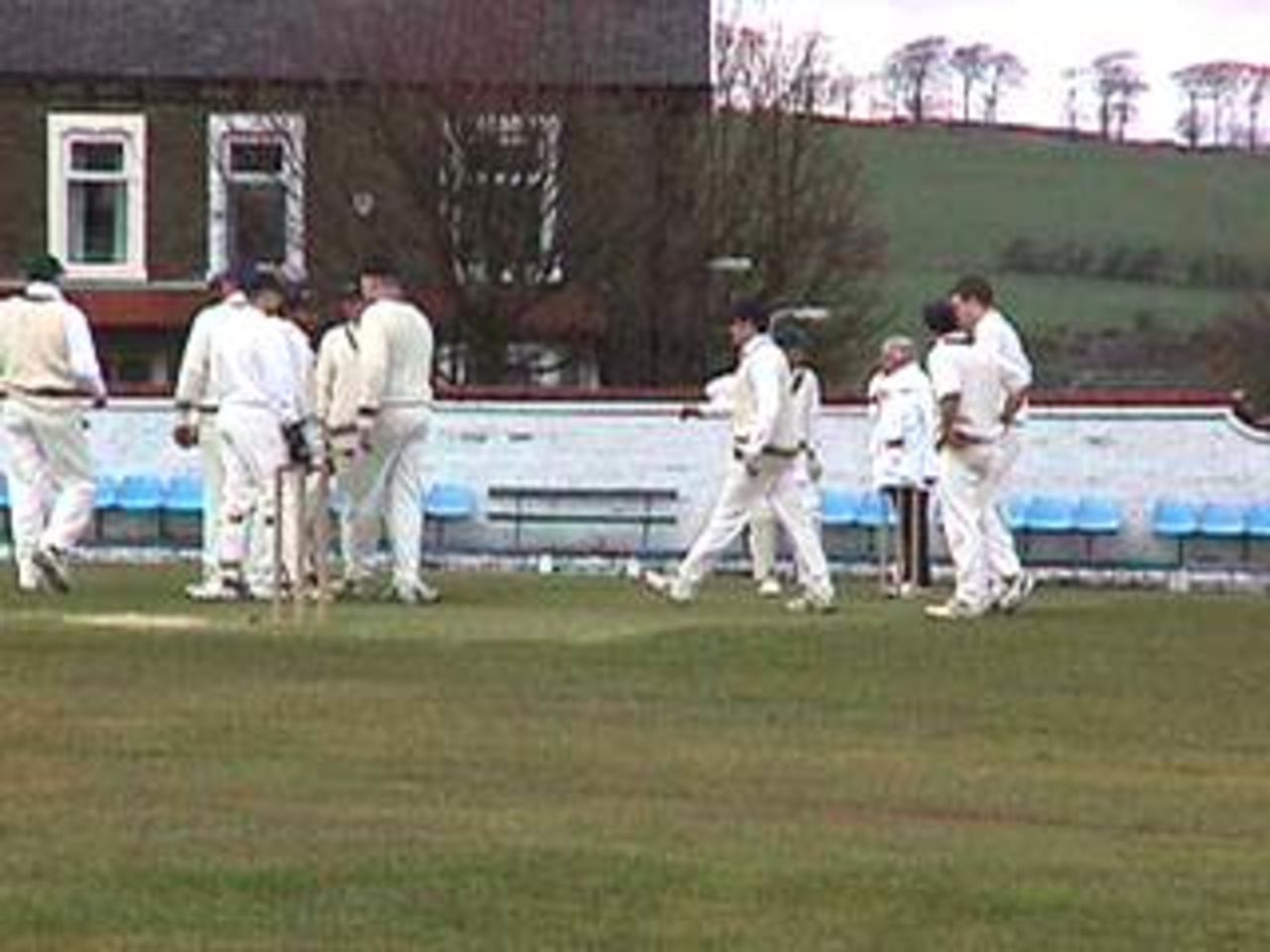 Enfield celebrate the early wicket of John Seedle