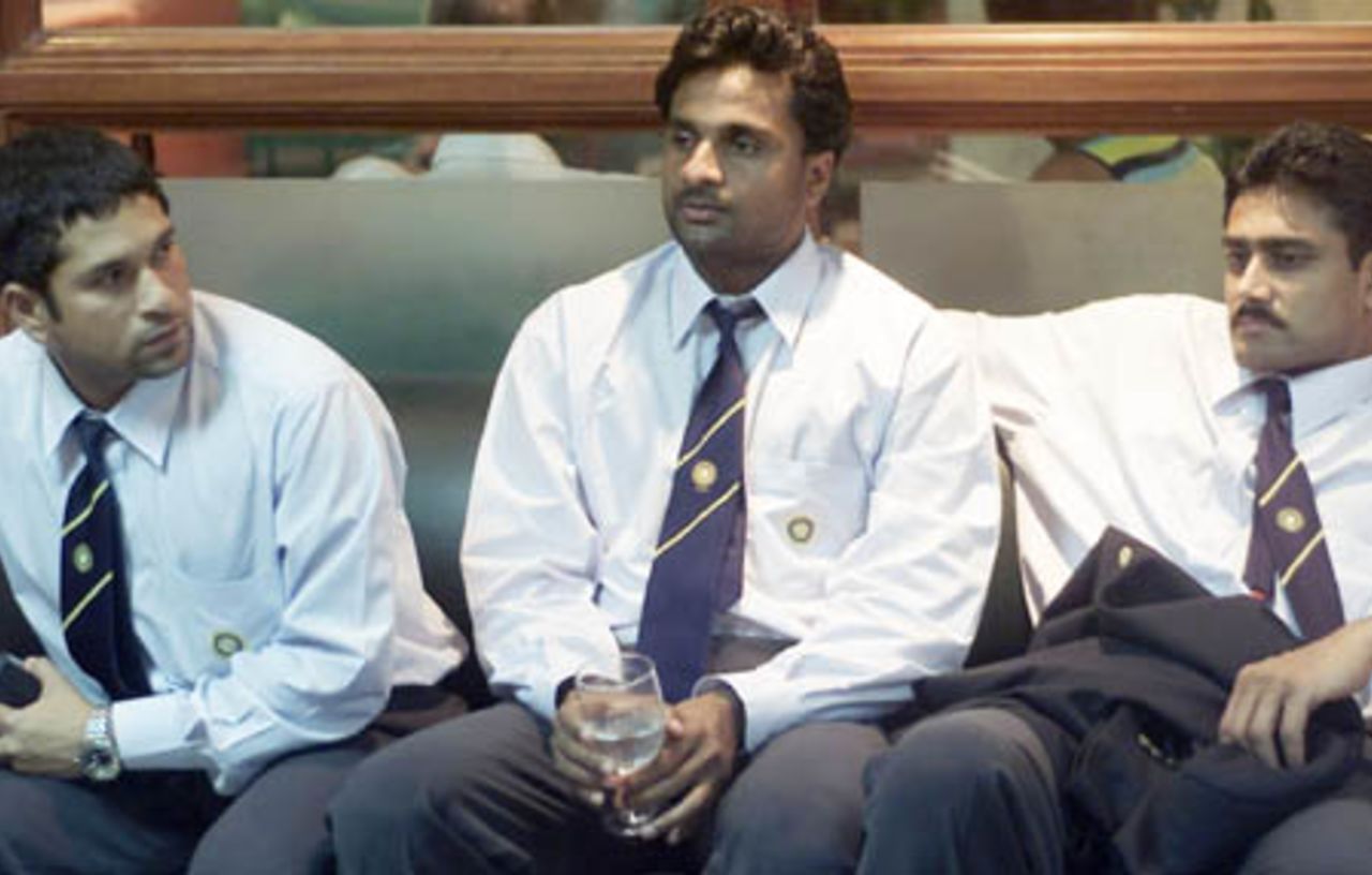 Sachin Tendulkar, Javagal Srinath and Anil Kumble during a layover at Barbados during India's tour of the West Indies