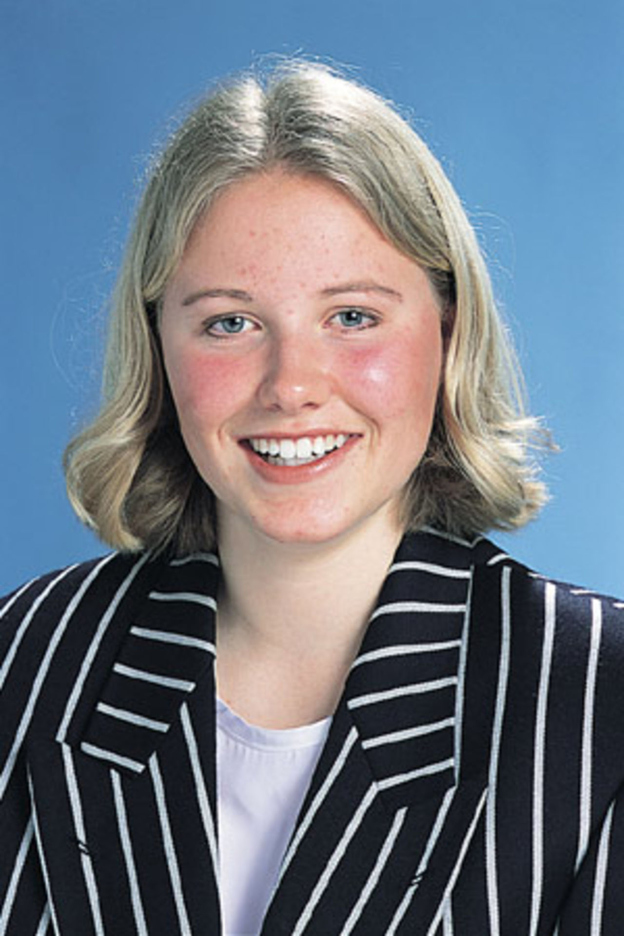 Portrait of Aimee Mason - New Zealand women's player in the 2001/02 season.