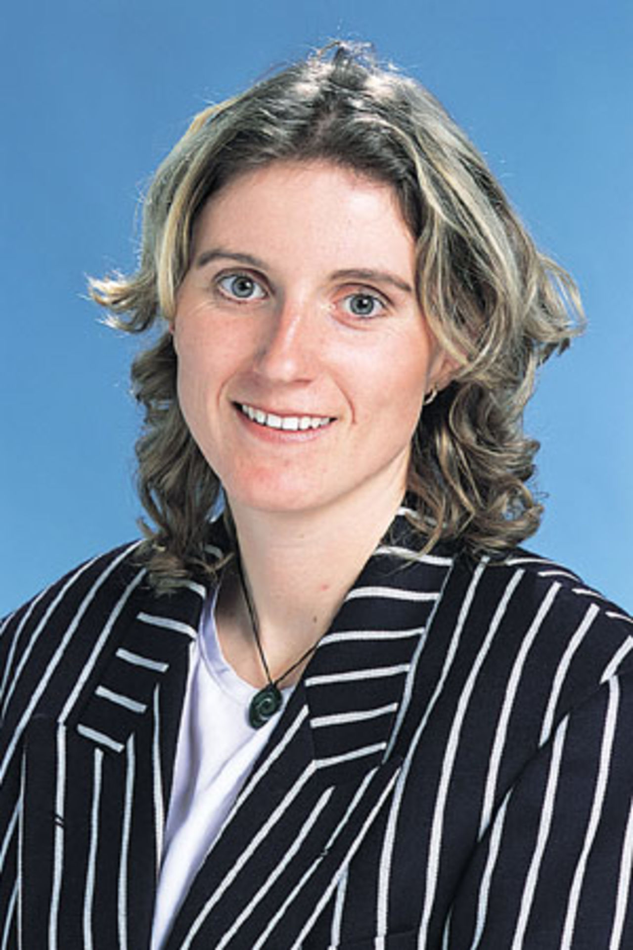 Portrait of Kathryn Ramel - New Zealand women's player in the 2001/02 season.