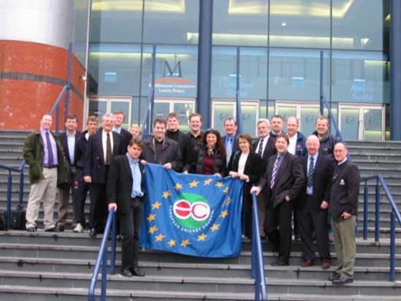 The European contingent outside Hampden Park