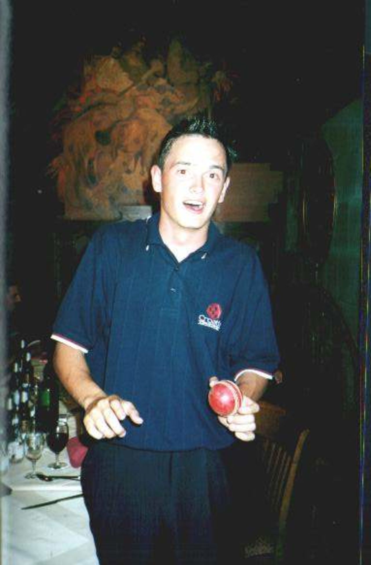 Vedran Zanko accepts recognition for the best bowling performance of the tournament (6-24 against Sweden), and at the young age of 21 represents a big born and bred talent for Croatian cricket.