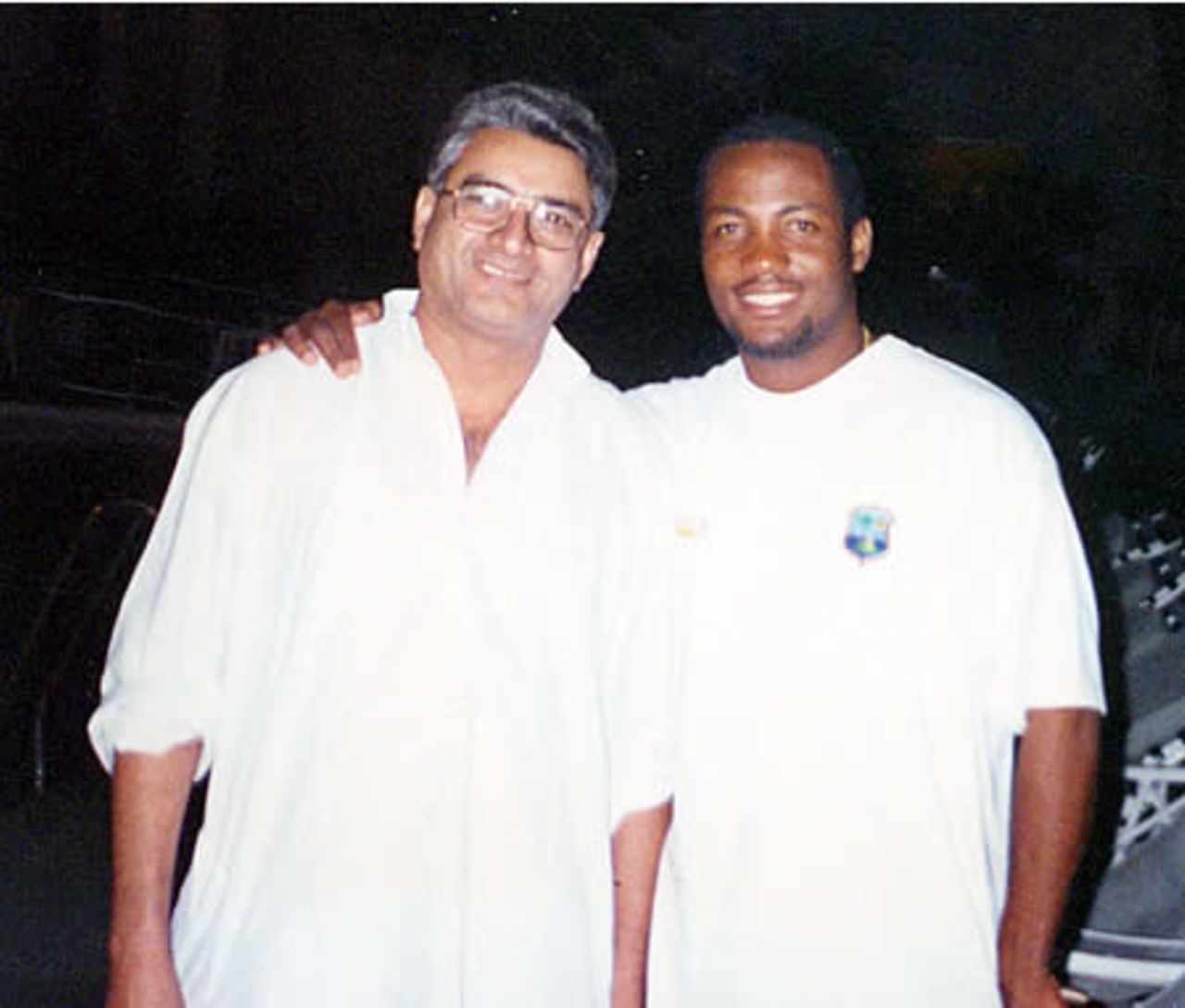 Brian Lara with Azhar Zaidi - during the West Indies tour, 1997-98