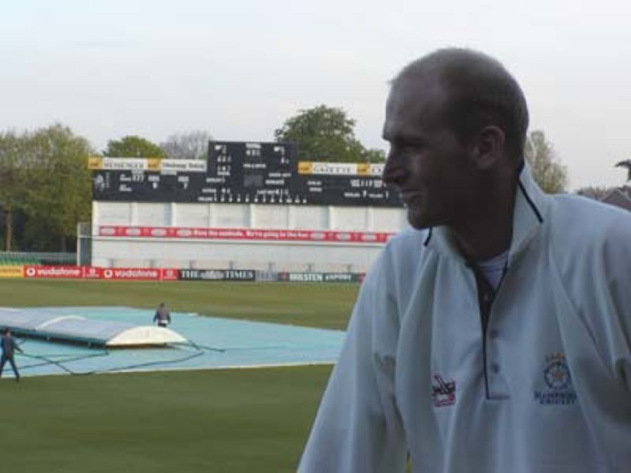 John Crawley relaxes at Canterbury after passing his double hundred