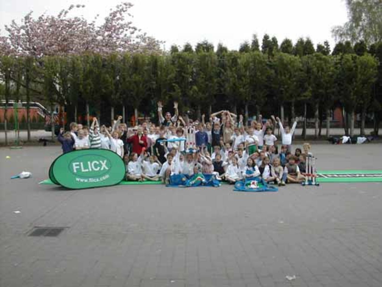 An enthusiastic school group in Belgium