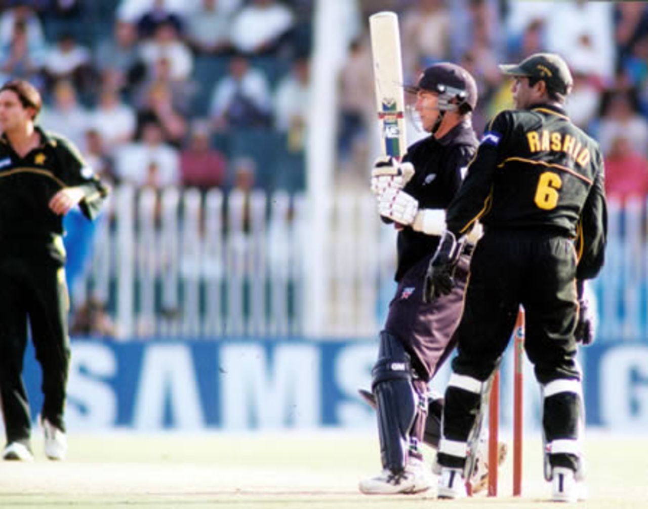 Craig McMillan hits Afridi to leg during his 105 run innings - 2nd ODI at Rawalpindi, New Zealand v Pakistan, 24 Apr 2002