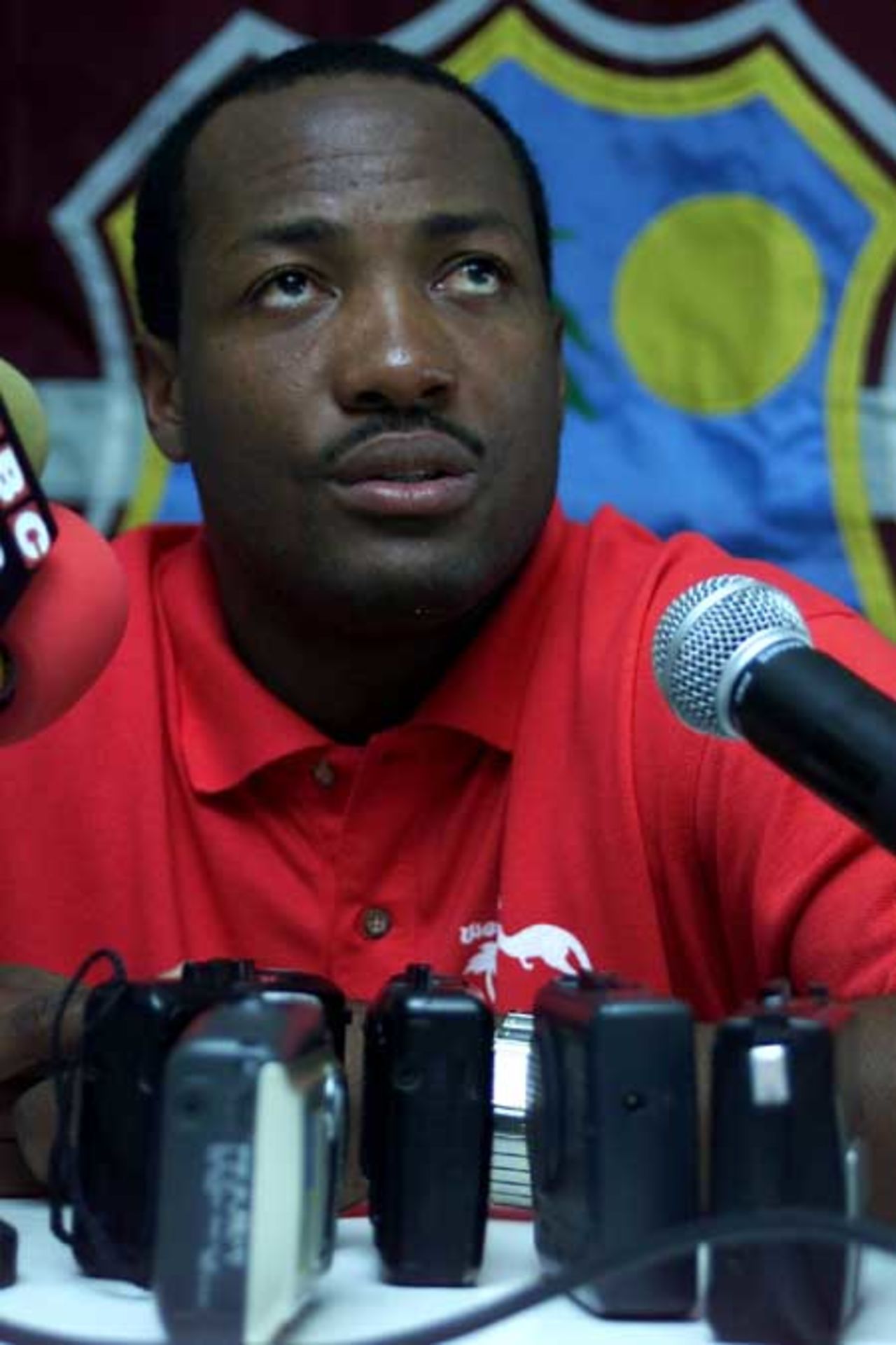 Brian Lara at press conference on 31st March 2003