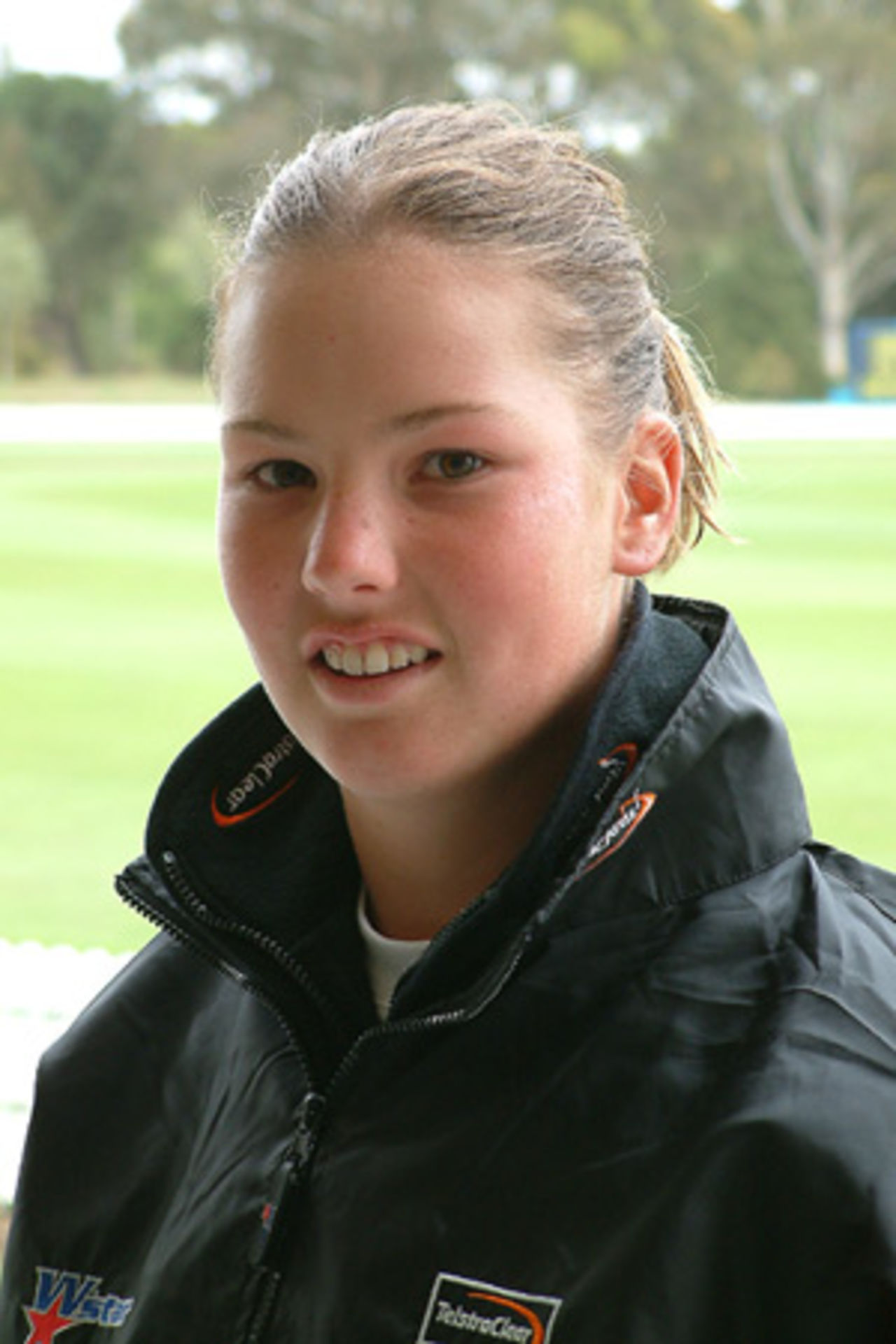 Portrait of Rebecca Steele - New Zealand women's player in the 2002/03 season.