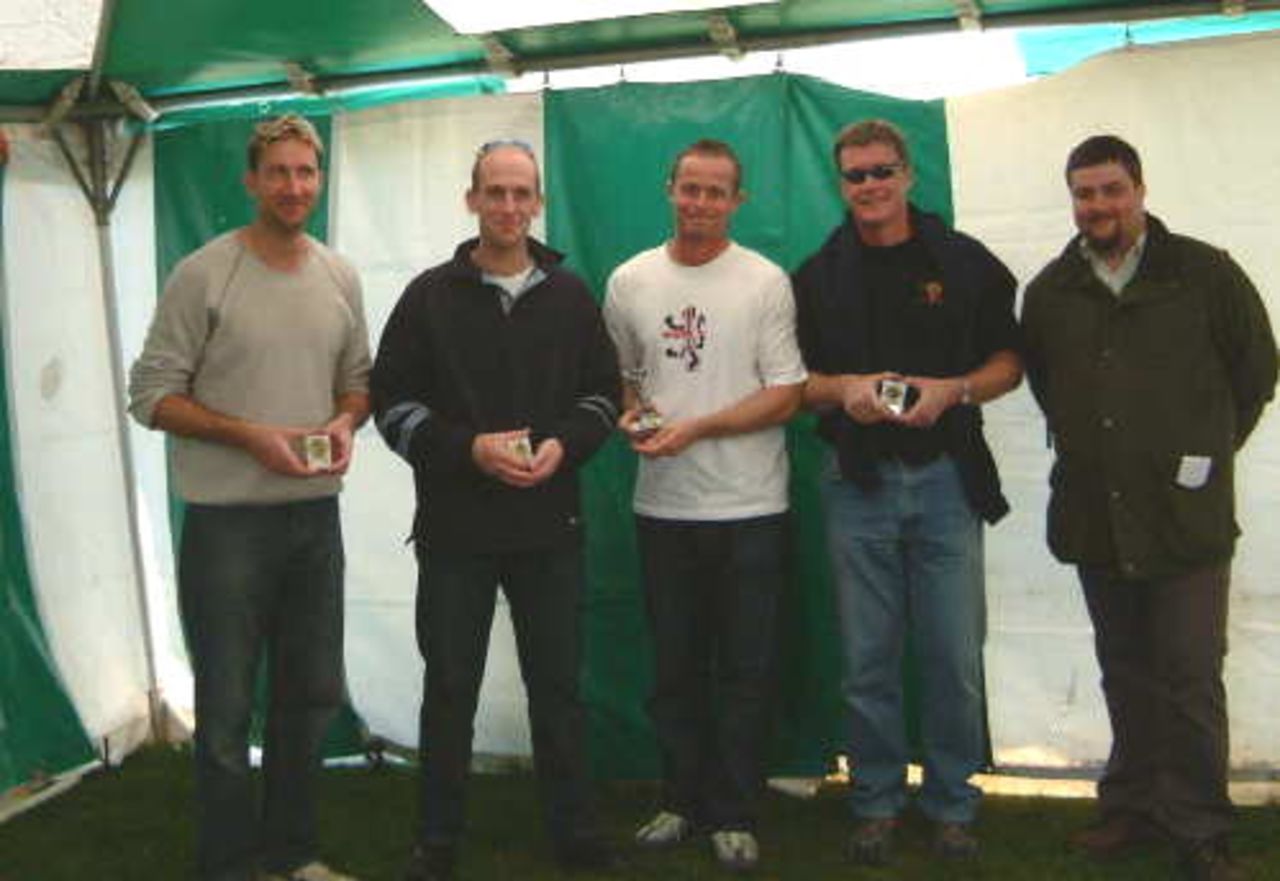 Finalists with Ben Dalton of Dalton Country sports Ltd, left to right: Ed Giddins, John Crawley, James Hamblin (Overall winner) and Paul Terry.
