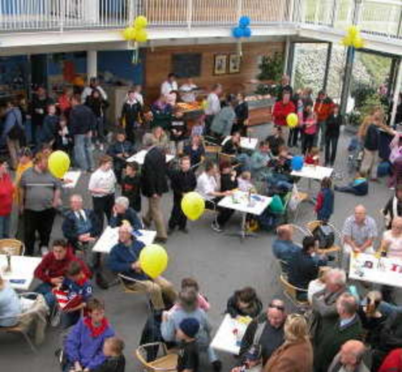 A view of the crowd in The Atrium area