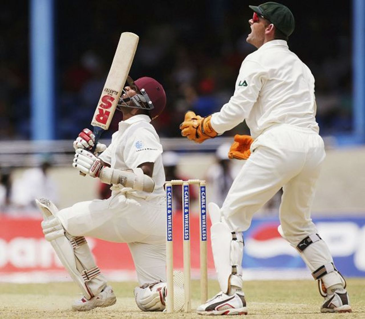 Darren Ganga of the West Indies in action during day three of the Second Test between the West Indies and Australia played at Queens Park Oval on April 21, 2003 in Port of Spain, Trinidad.