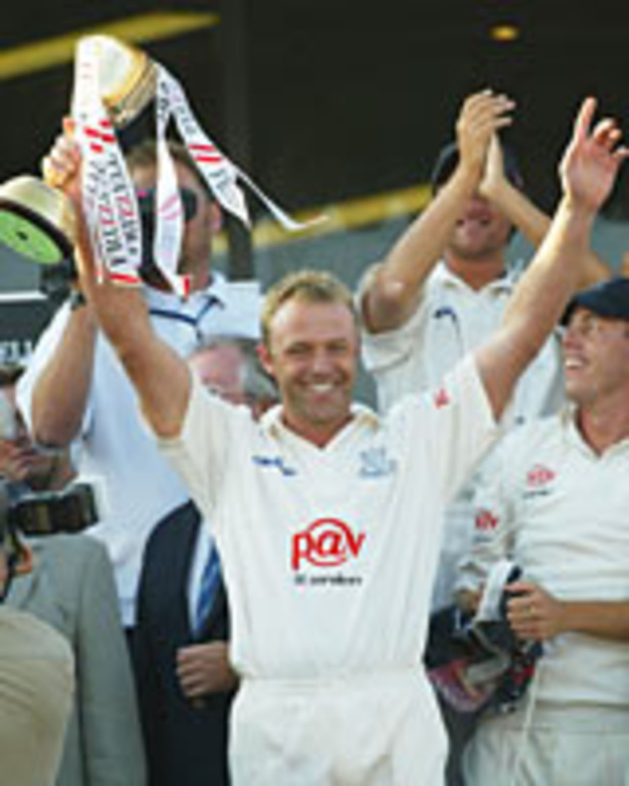 Chris Adams celebrates Sussex's first Championship title, September 2003
