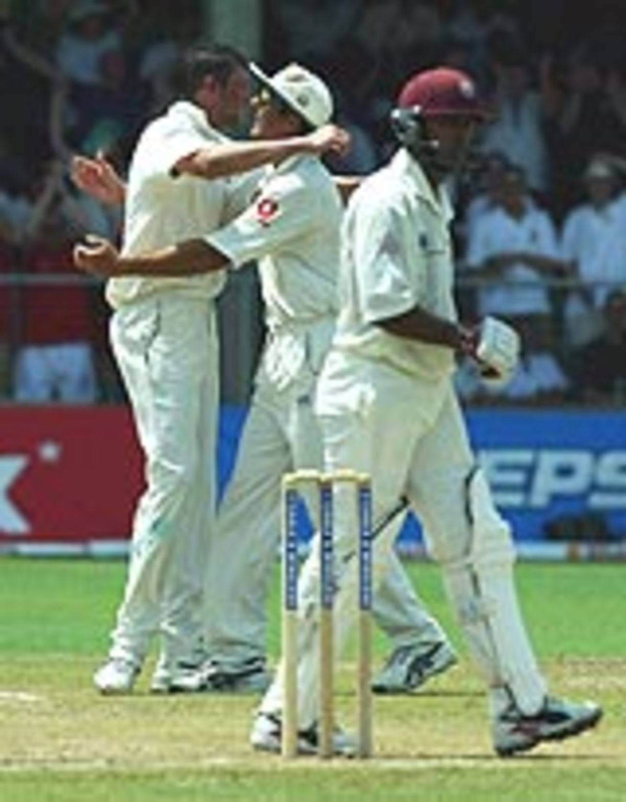 Daren Ganga falls lbw to Steve Harmison, West Indies v England, 3rd Test, Barbados, 1st day, April 1, 2004
