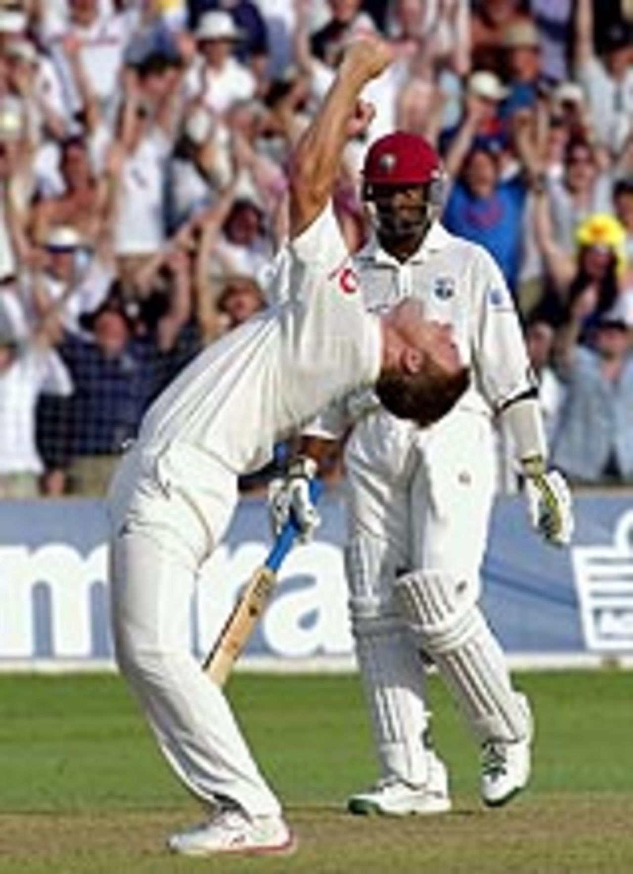 Andrew Flintoff completes a five-wicket haul at last, West Indies v England, 3rd Test, Barbados, April 1, 2004