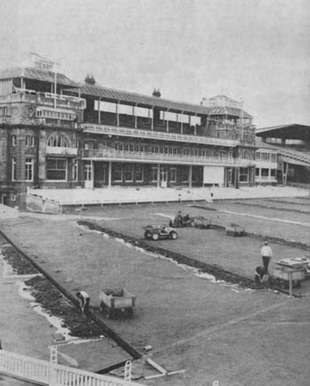 Lord's outfield being relaid, October 1964