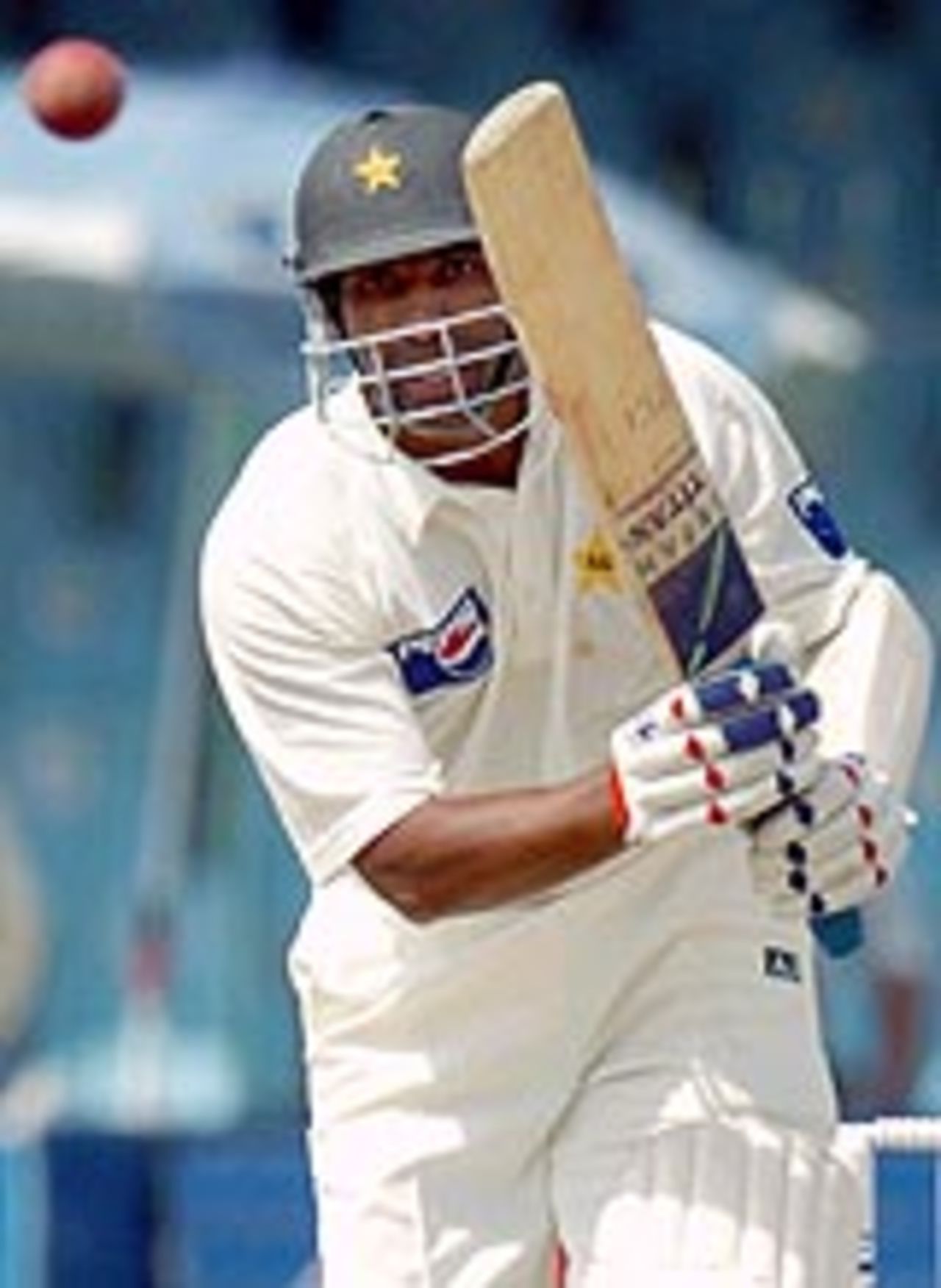 Yousuf Youhana drives, Pakistan v India, 2nd Test, Lahore, 2nd day, April 6, 2004