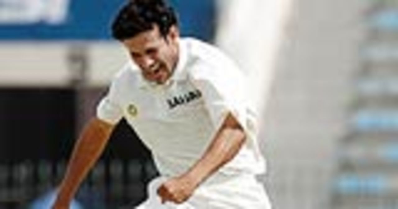 Irfan Pathan jumps in the air after dismissing Inzamam-ul Haq, Pakistan v India, 2nd Test, Lahore, 3rd day, April 7, 2004