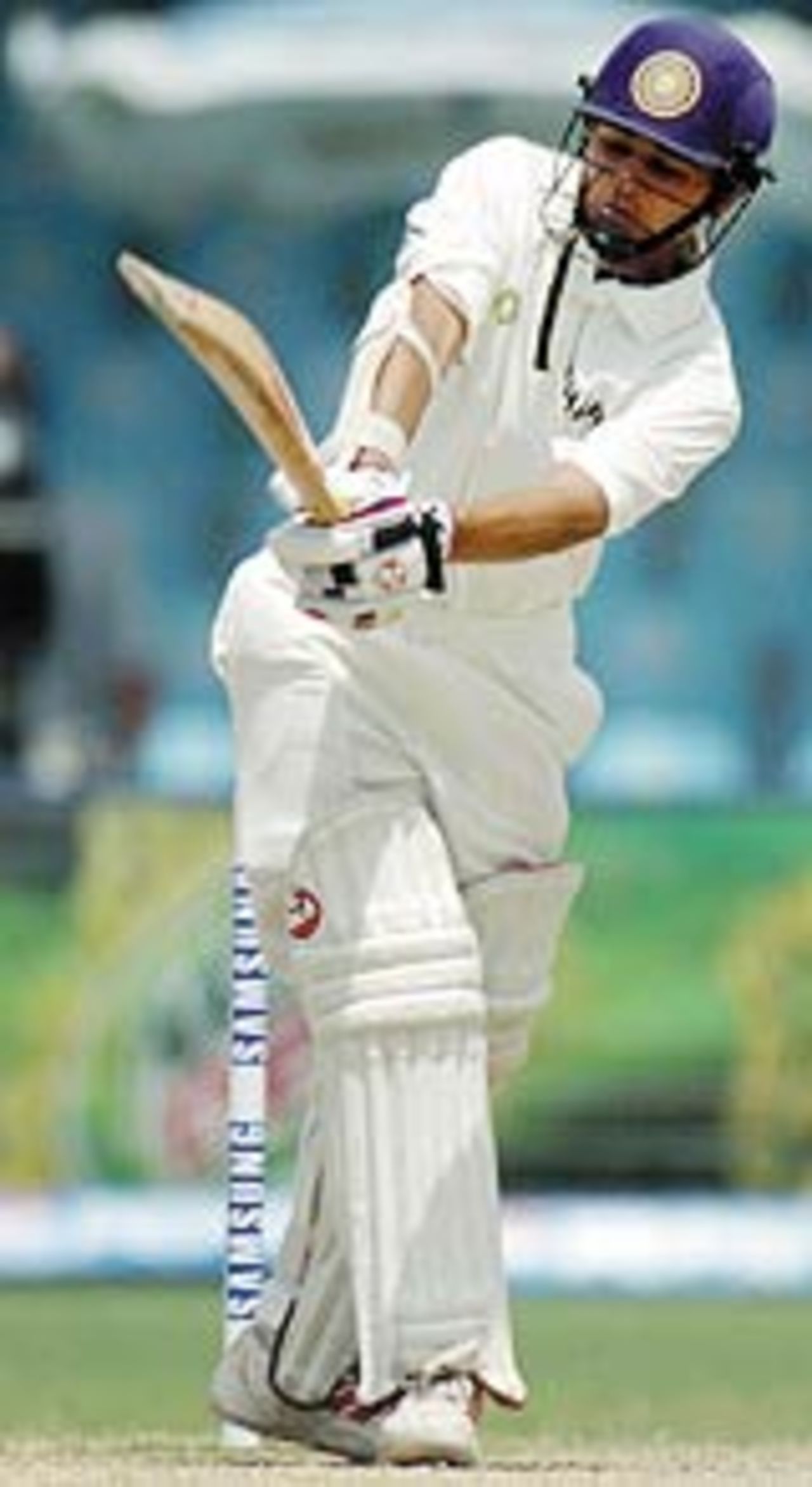 Parthiv Patel clips Shoaib Akhtar for a boundary, Pakistan v India, 2nd Test, Lahore, 4th day, April 8, 2004