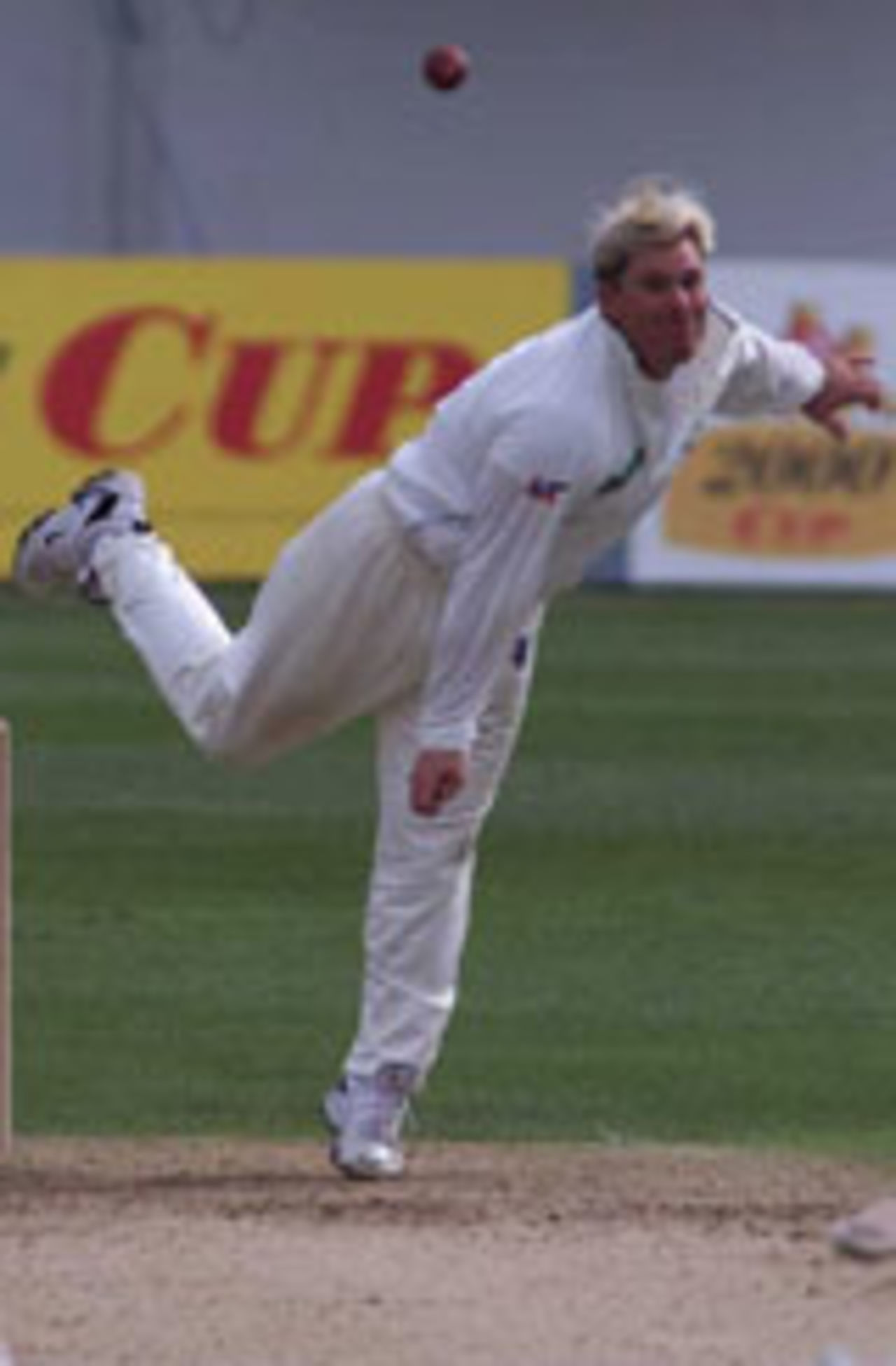 Shane Warne bowling for Hampshire v Sussex, Benson and Hedges Cup, Hove, April 23, 2000