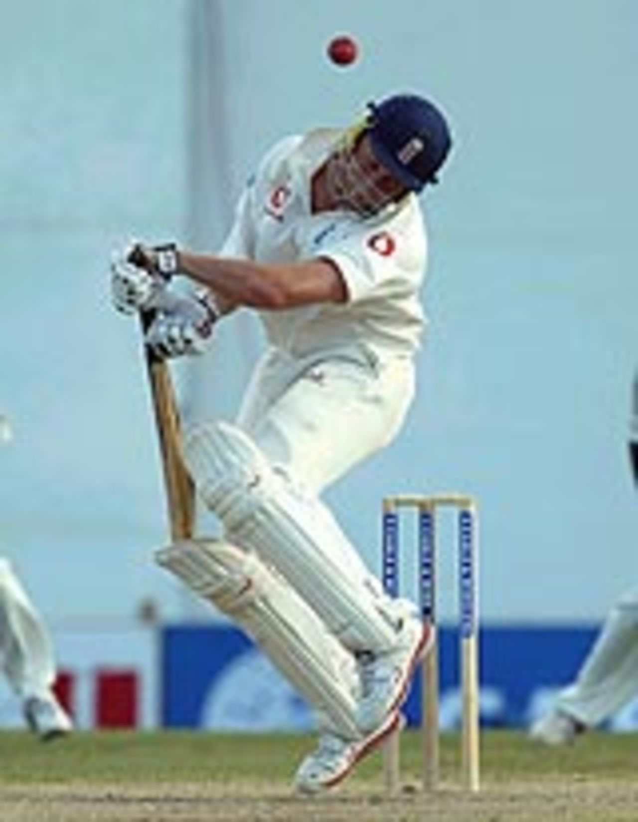 Andrew Flintoff bobs and weaves, West Indies v England, 4th Test, Antigua, April 12, 2004