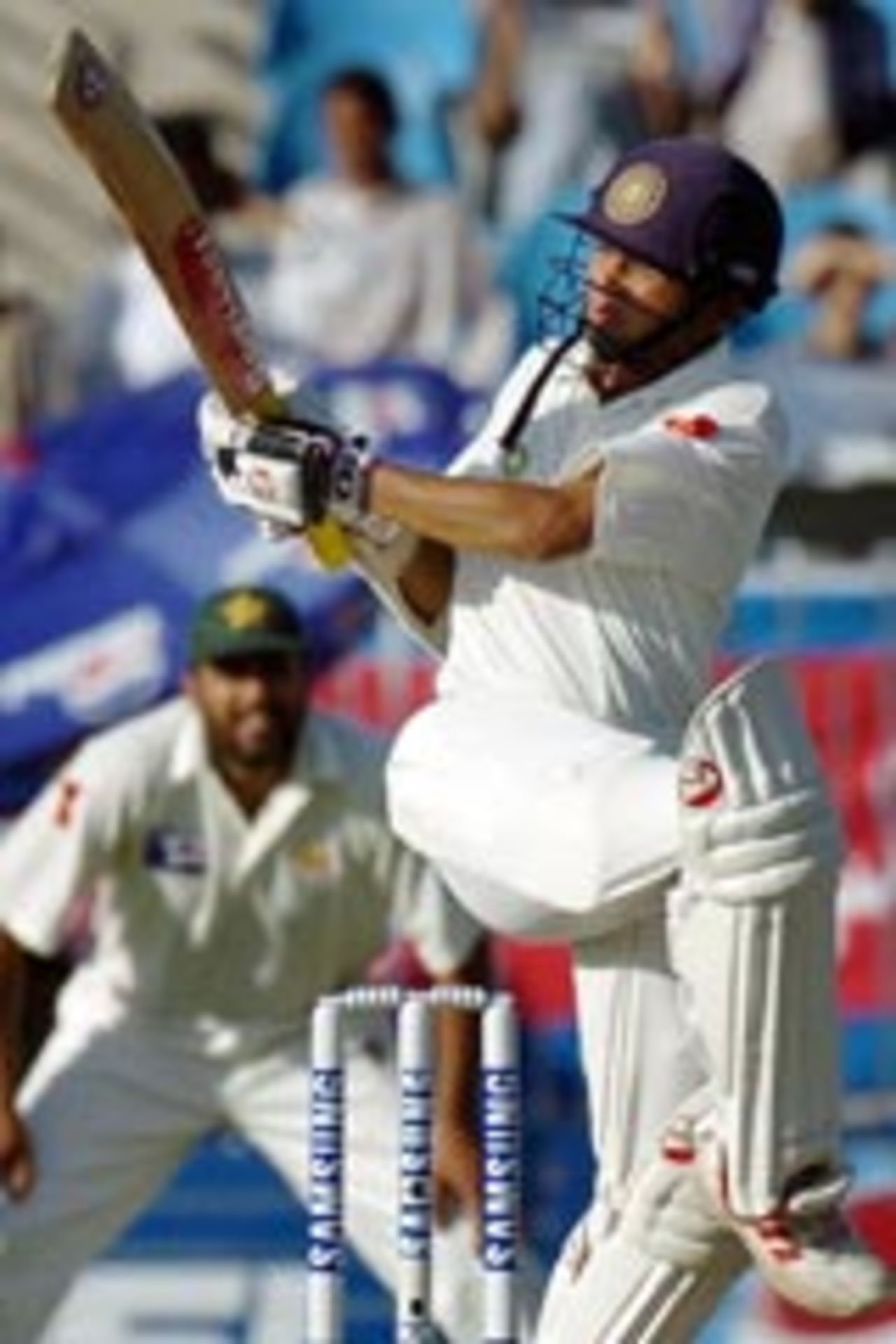 Parthiv Patel plays the pull, 3rd Test, Rawalpindi, 1st day, April 12, 2004