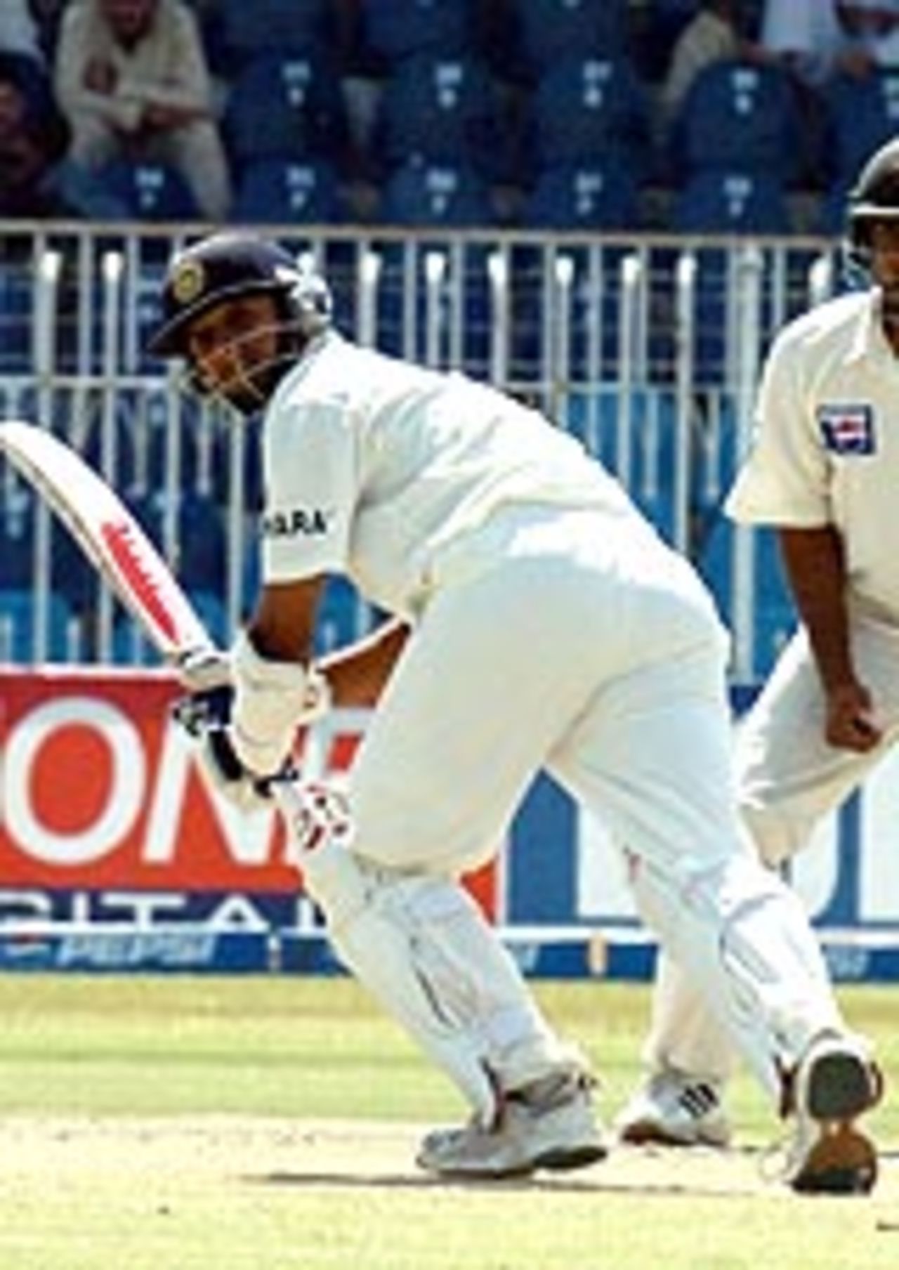 Rahul Dravid plays the ball to fine leg, Pakistan v India, 3rd Test, Rawalpindi, 2nd day, April 14, 2004
