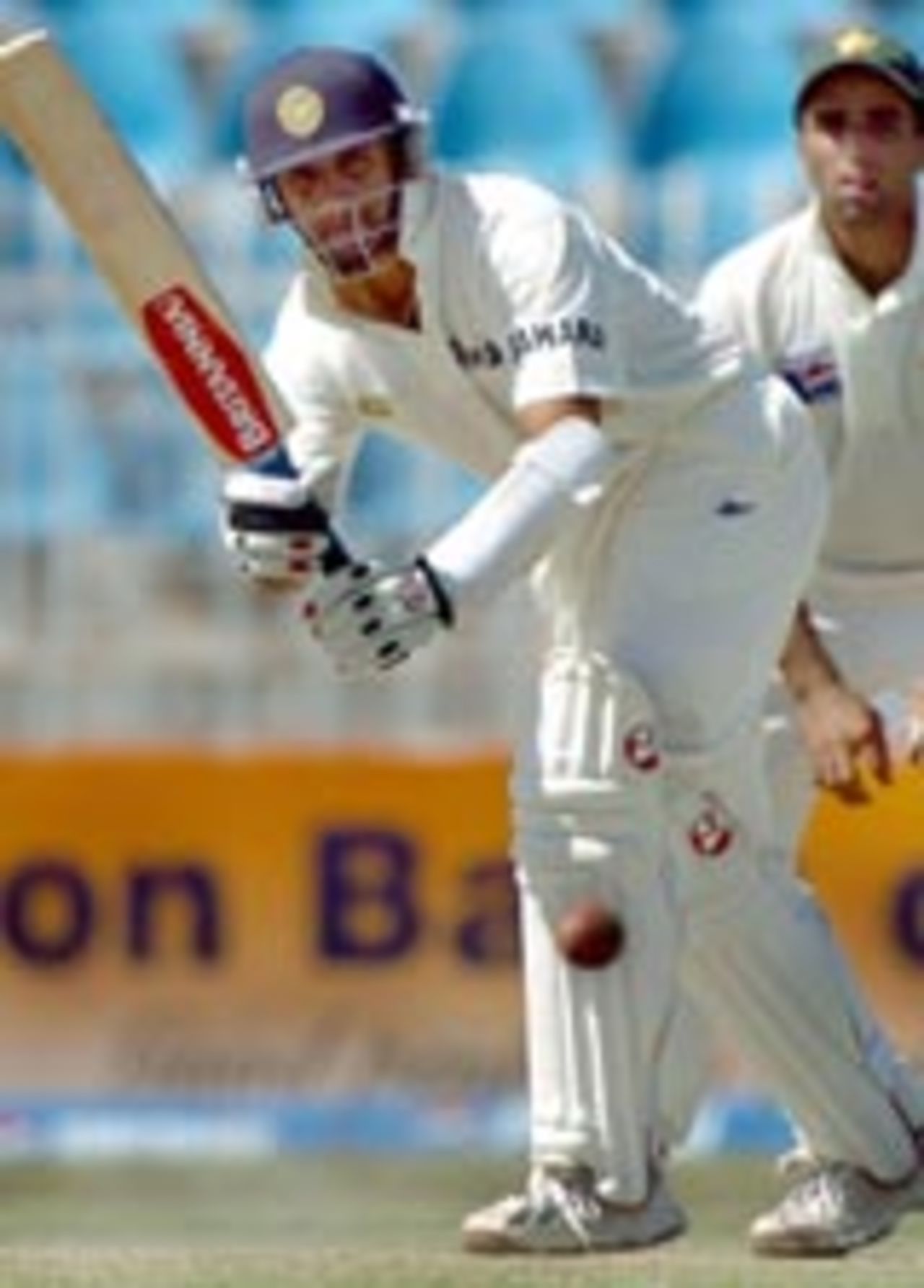 Rahul Dravid plays the flick en route to his double-century, Pakistan v India, 3rd Test, Rawalpindi, 3rd day, April 15, 2004