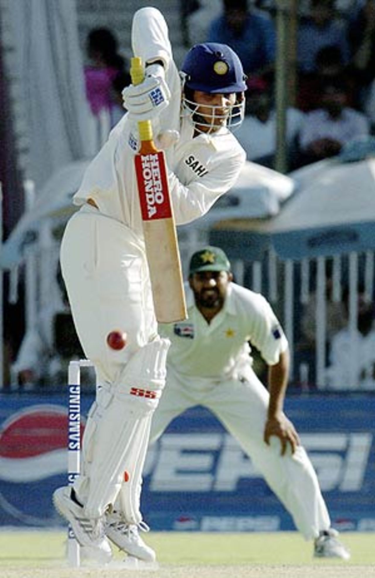 Sourav Ganguly returns after a layoff, and takes the game further away from Pakistan, Pakistan v India, 3rd Test, Rawalpindi, 2nd day, April 14, 2004