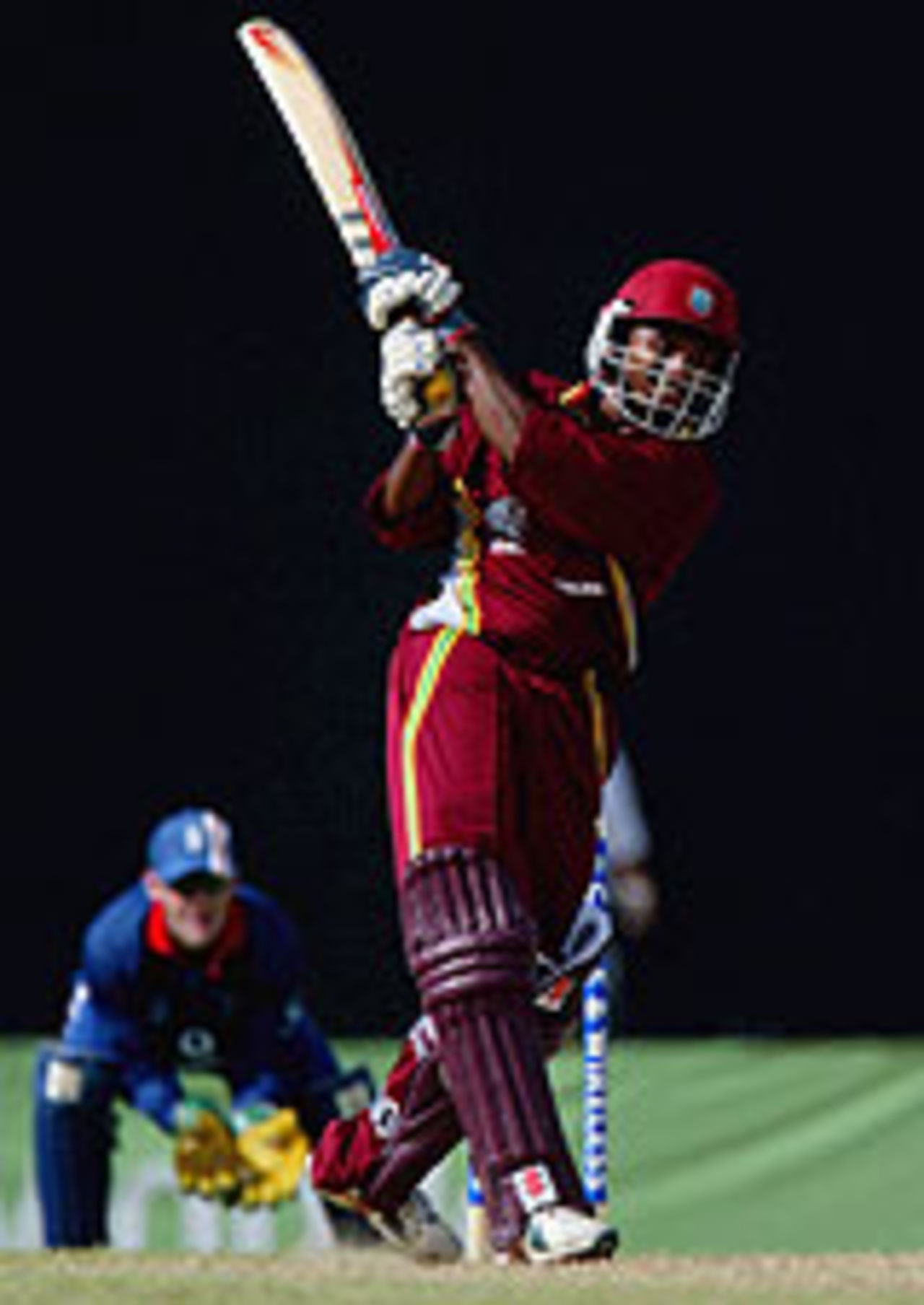 Shivnarine Chanderpaul drives through the off-side, West Indies v England, 1st ODI, Georgetown