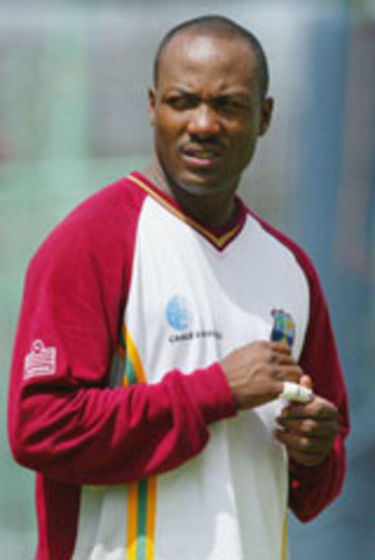 Brian Lara takes time out from practice, Trinidad, April 23, 2004