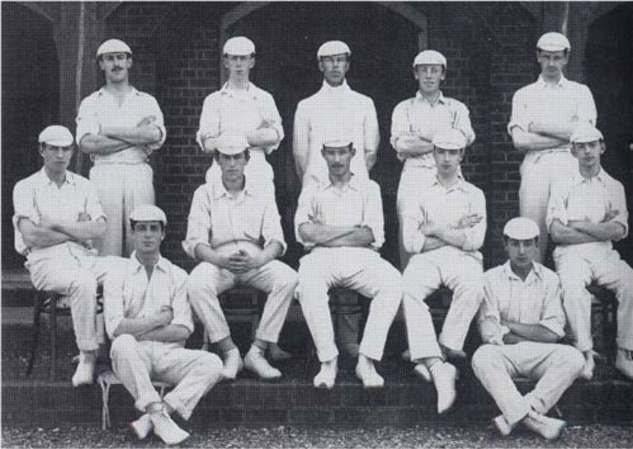The Eton side in the 1910 match against Harrow: Back: AB Stock, DG Wigan, GCT Giles (12th man), WGK Boswell, KA Lister-Kaye. Seated: CW Tufnell, RH Lubbock, R StL Fowler (capt), WT Birchenough, AI Steel. On ground: Hon JN Manners, WTF Holland