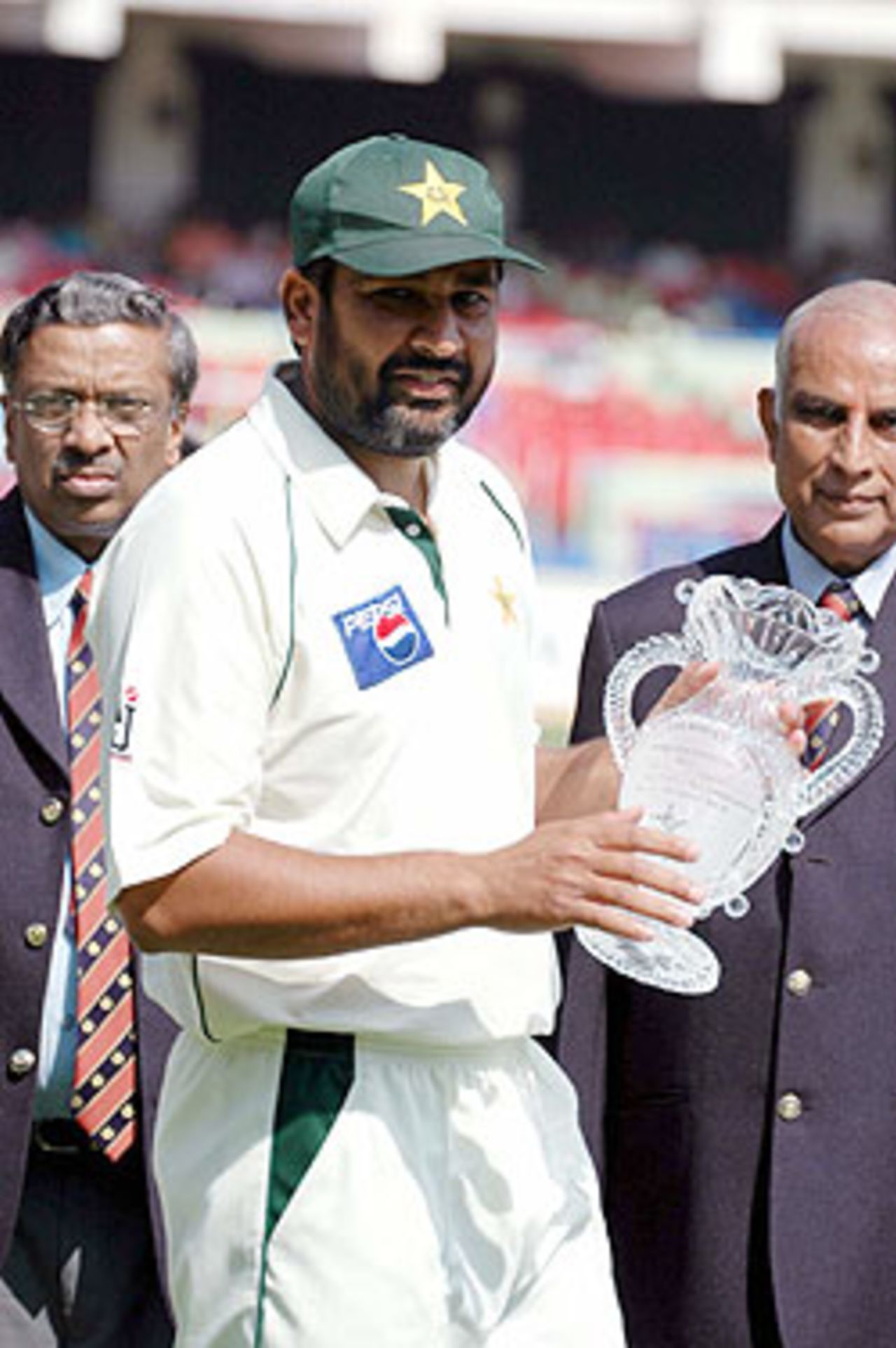 For Pakistan captain Inzamam-ul-Haq, the Bangalore test will be a memorable one for reasons more than one. This was his hundredth test match - he was felicitated by the KSCA for appearing in his 100th test match, he became only the fifth cricketer in test history to score a century in his hundredth test, and finally, to round it up, his team won the test match to level the series 1-1., India v Pakistan, 3rd Test, Bangalore, 24-28 Mar 2005