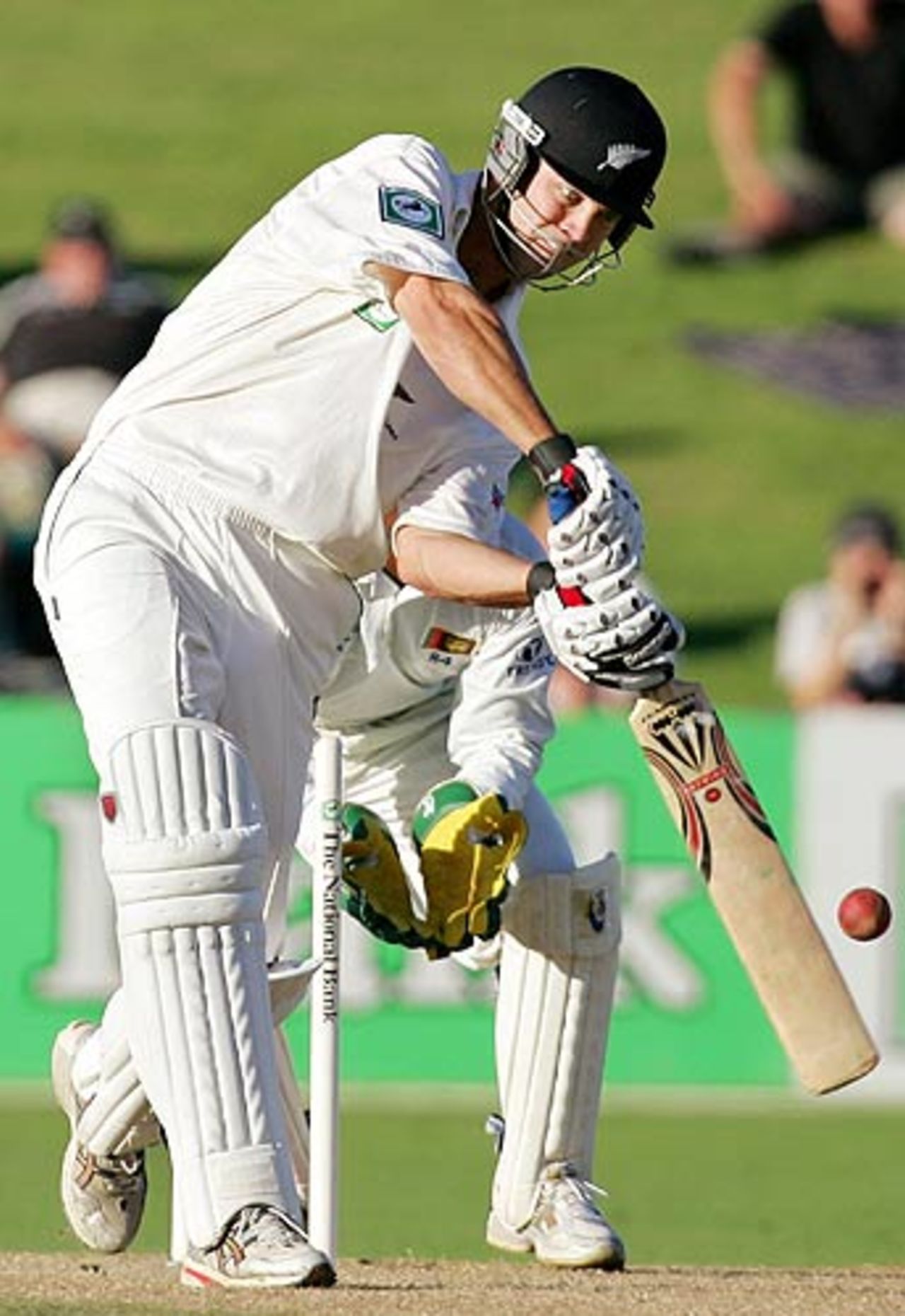 James Franklin hits out during his half-century, New Zealand v Sri Lanka, 2nd Test, Napier, April 5, 2005