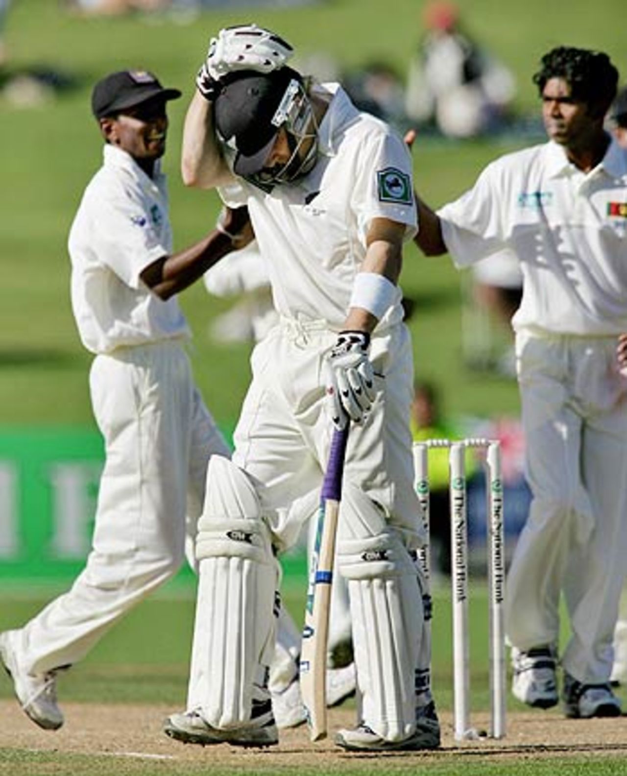 Brendon McCullum holds his head in despair after being dismissed for 99, New Zealand v Sri Lanka, 1st Test, Napier, April 5, 2005