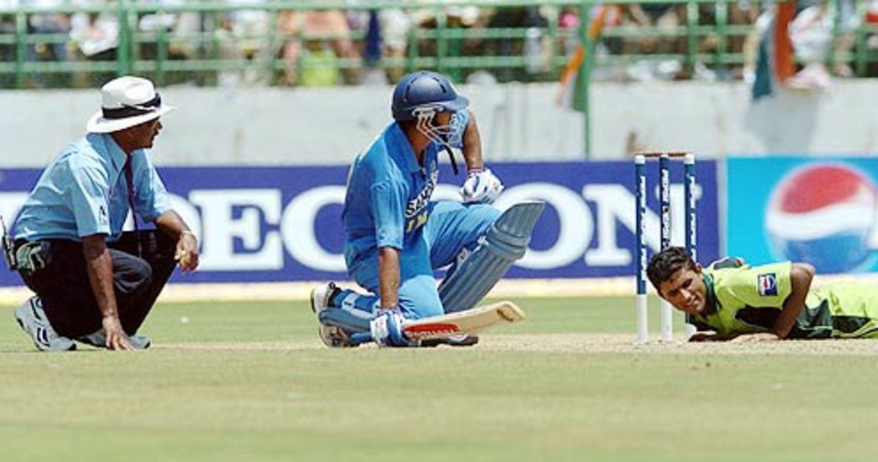 A swarm of bees had the players ducking for cover, India v Pakistan, 2nd ODI, Visakhapatnam, April 5, 2005