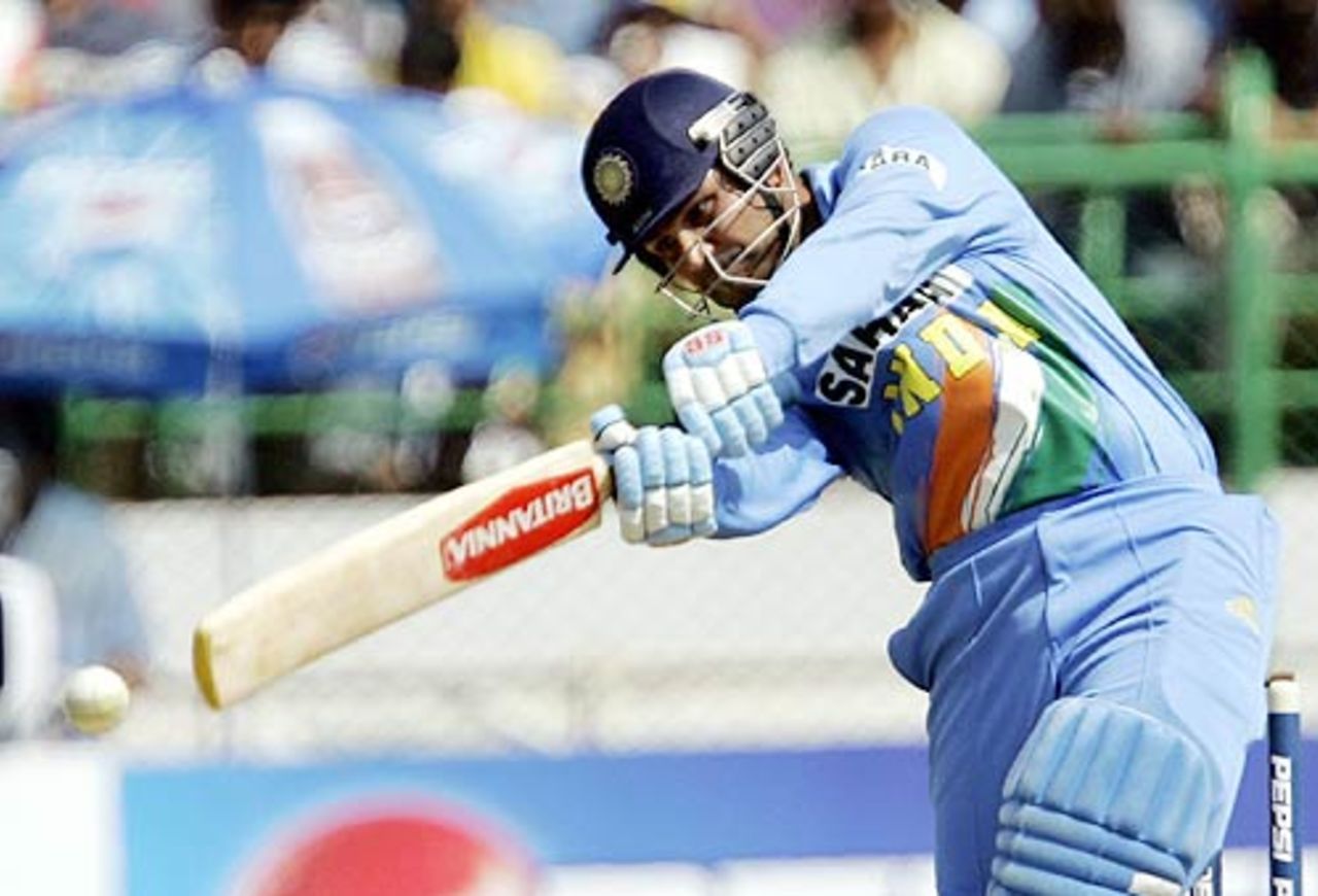 Virender Sehwag was in blistering form, and Pakistan's bowlers had no answer to his brutal attack, India v Pakistan, 2nd ODI, Visakhapatnam, April 5, 2005