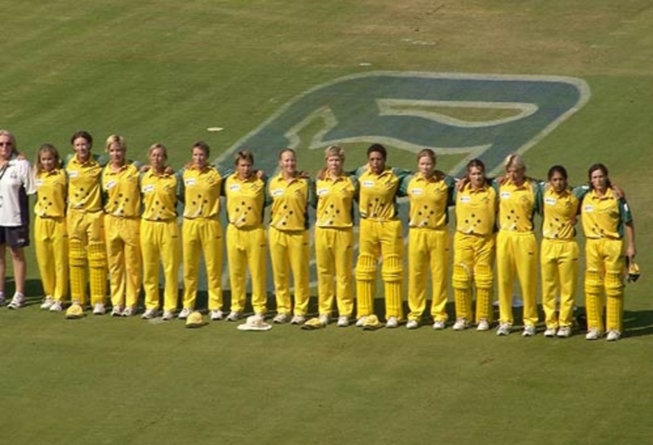 The Australian team before the final, Australia v India, Women's World Cup final, Centurion, April 10, 2005